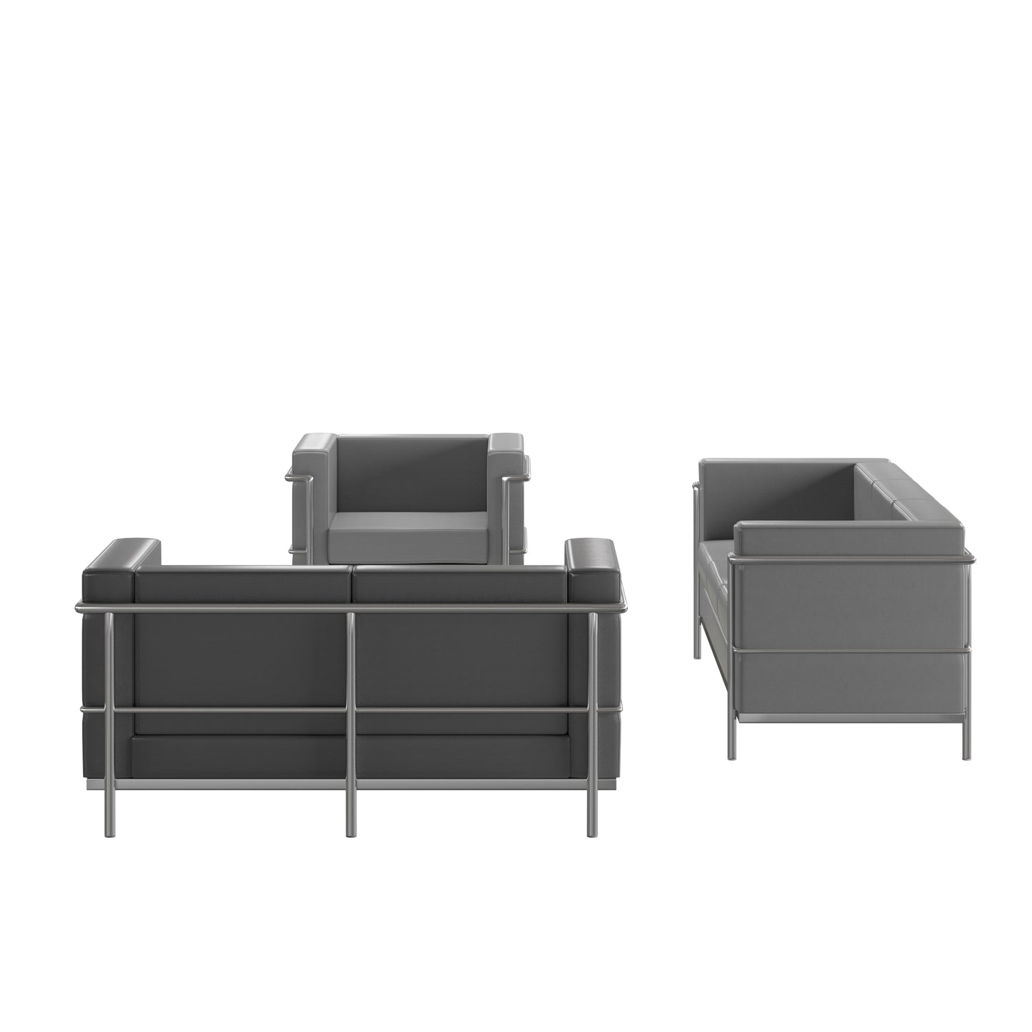 HERCULES Regal Series Reception Set in Gray LeatherSoft Gray
