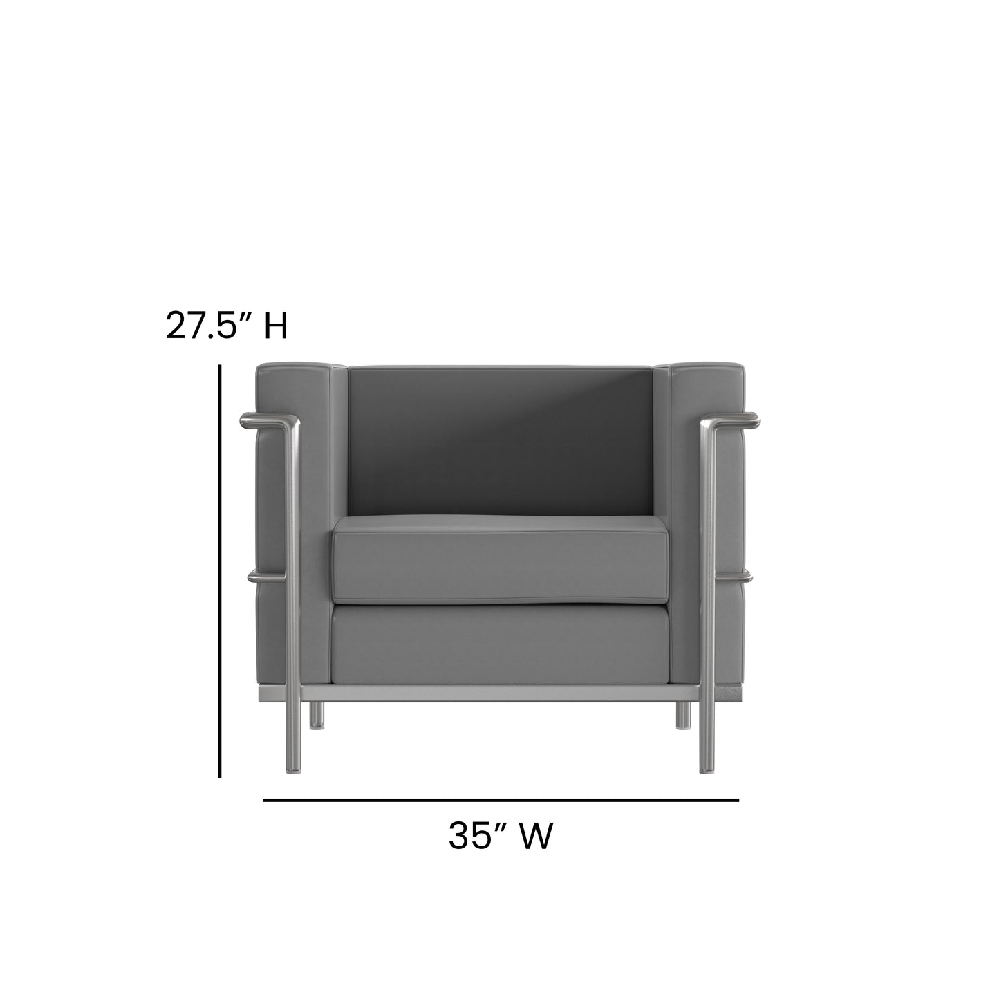 HERCULES Regal Series Reception Set in Gray LeatherSoft Gray