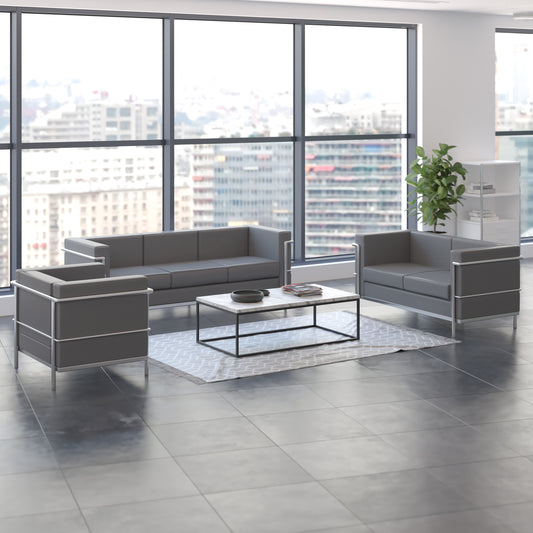 HERCULES Regal Series Reception Set in Gray LeatherSoft Gray