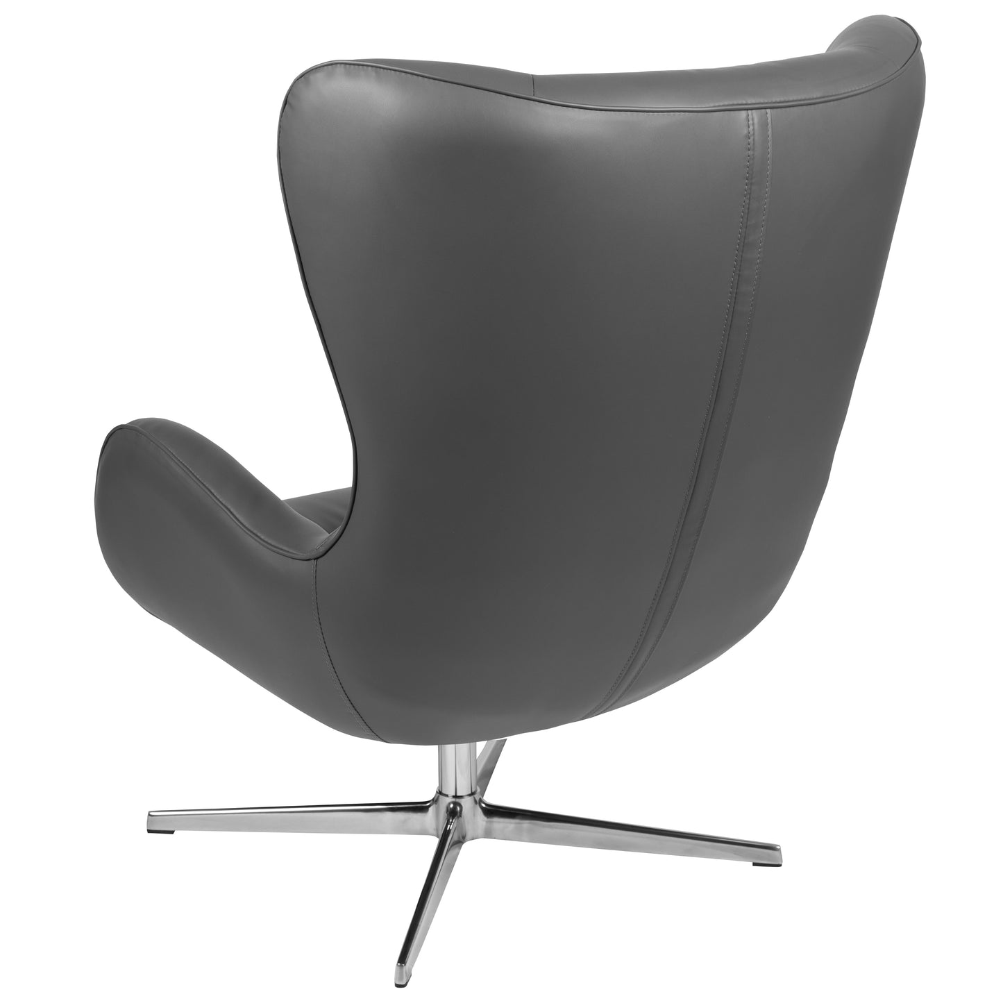 Rally Gray LeatherSoft Swivel Wing Chair Gray LeatherSoft