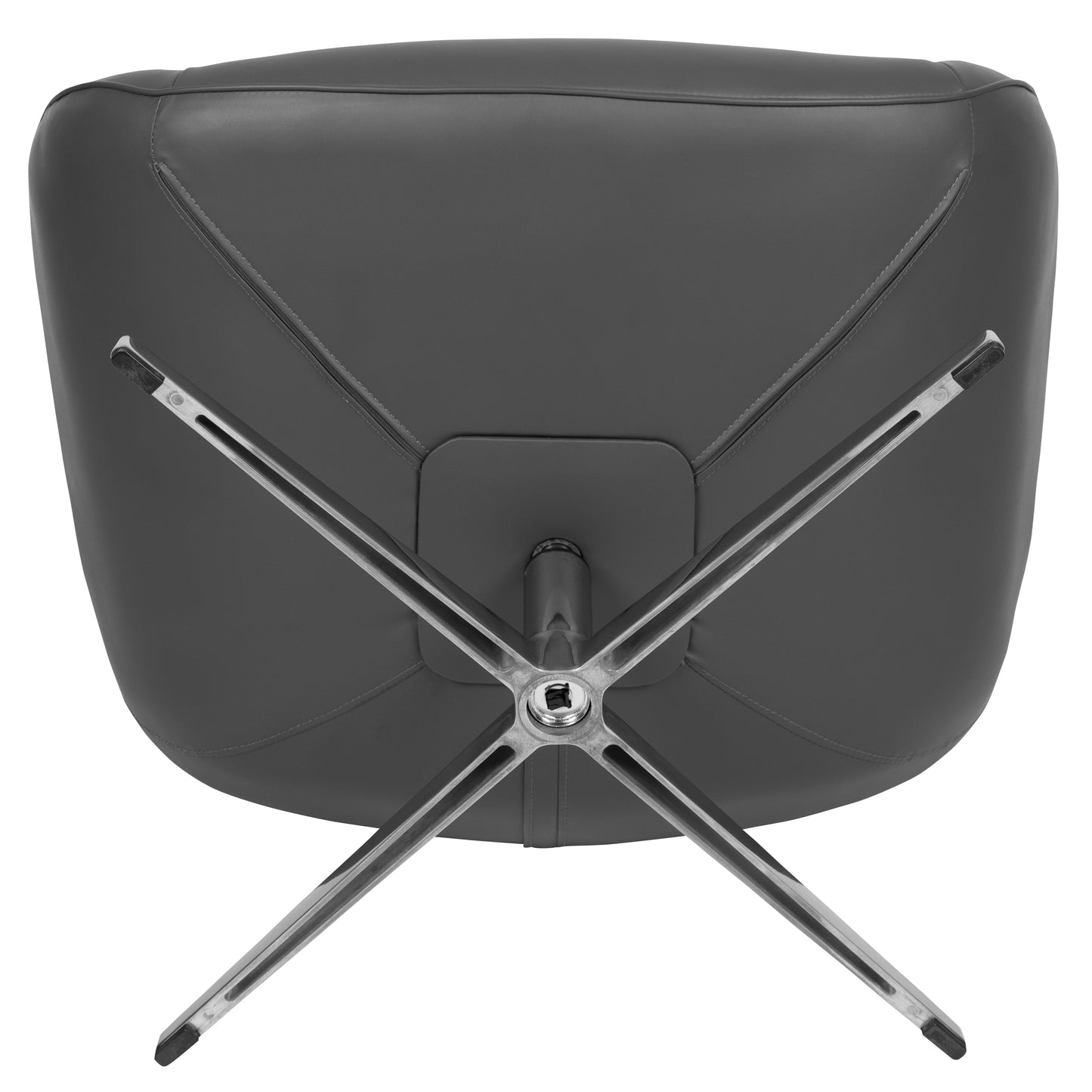 Rally Gray LeatherSoft Swivel Wing Chair Gray LeatherSoft