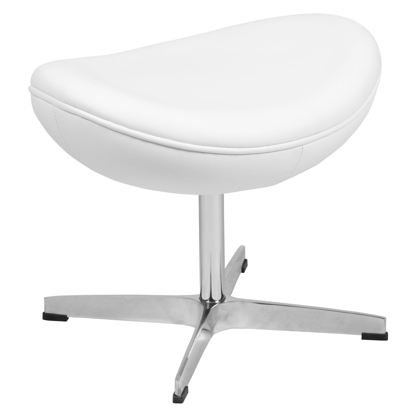 Rally White LeatherSoft Saddle Wing Ottoman White LeatherSoft