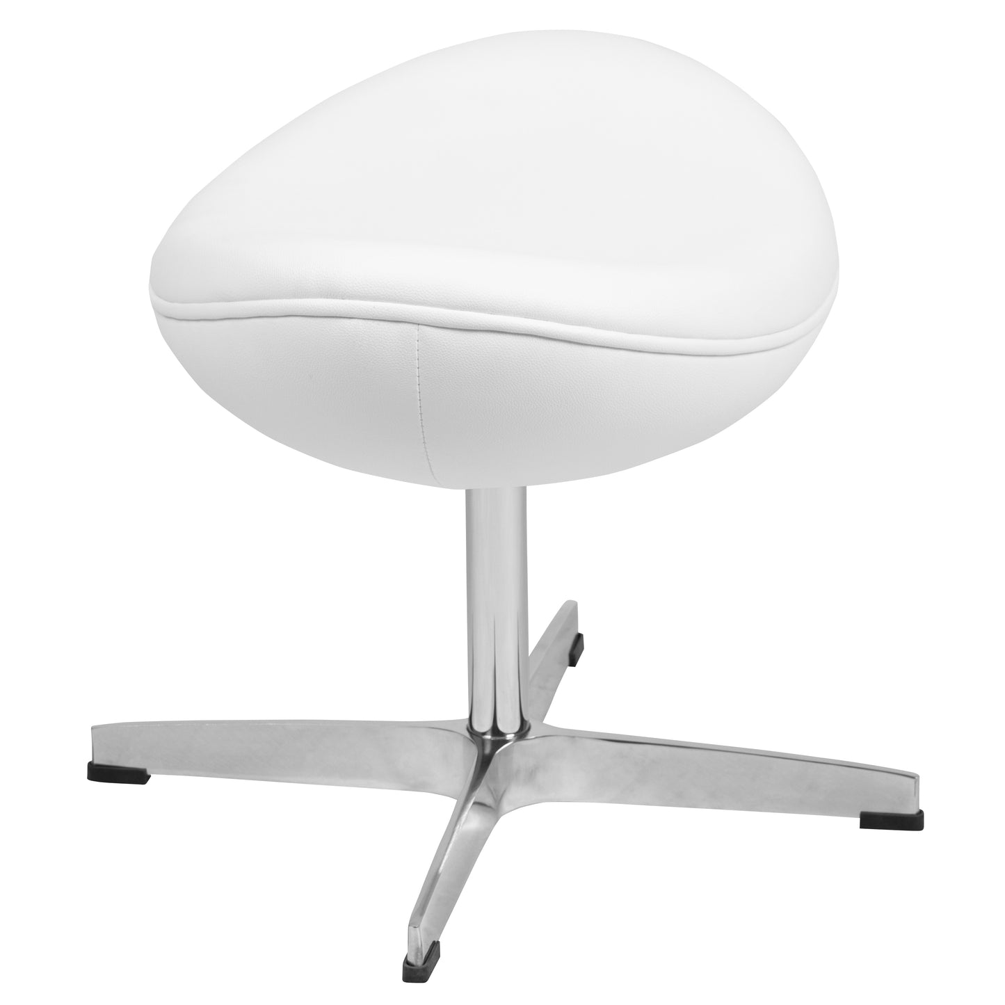 Rally White LeatherSoft Saddle Wing Ottoman White LeatherSoft