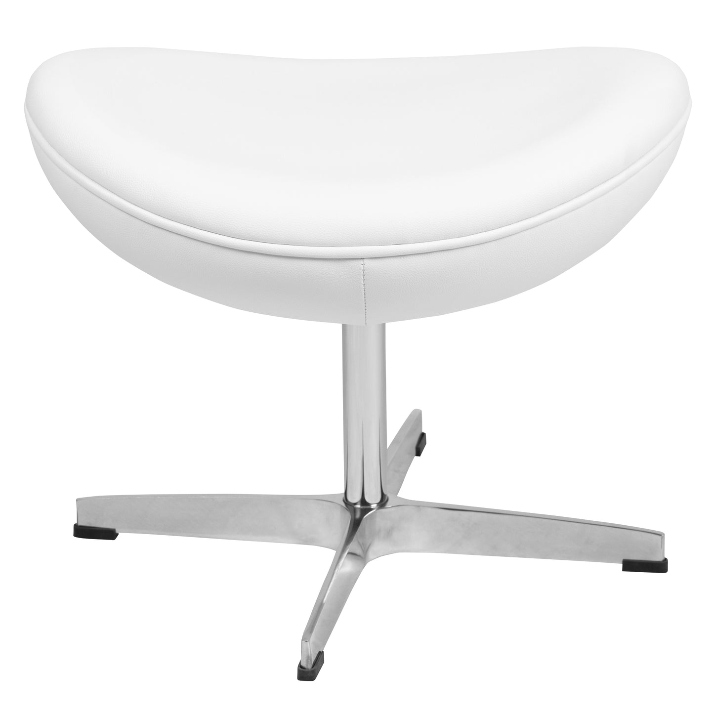 Rally White LeatherSoft Saddle Wing Ottoman White LeatherSoft