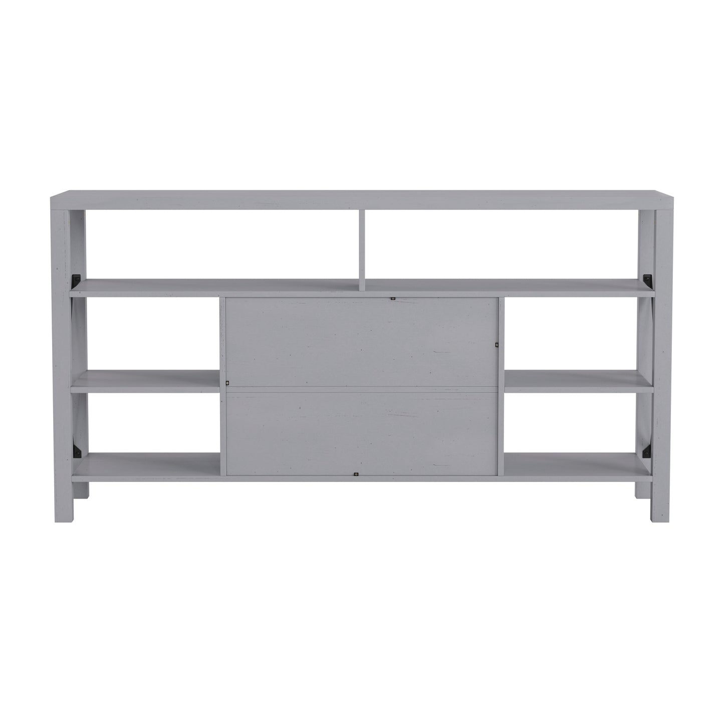Wyatt 60" Modern Farmhouse Tall TV Console Cabinet with Storage Cabinets and Shelves for TV's up to 60", Coastal Gray Coastal Gray