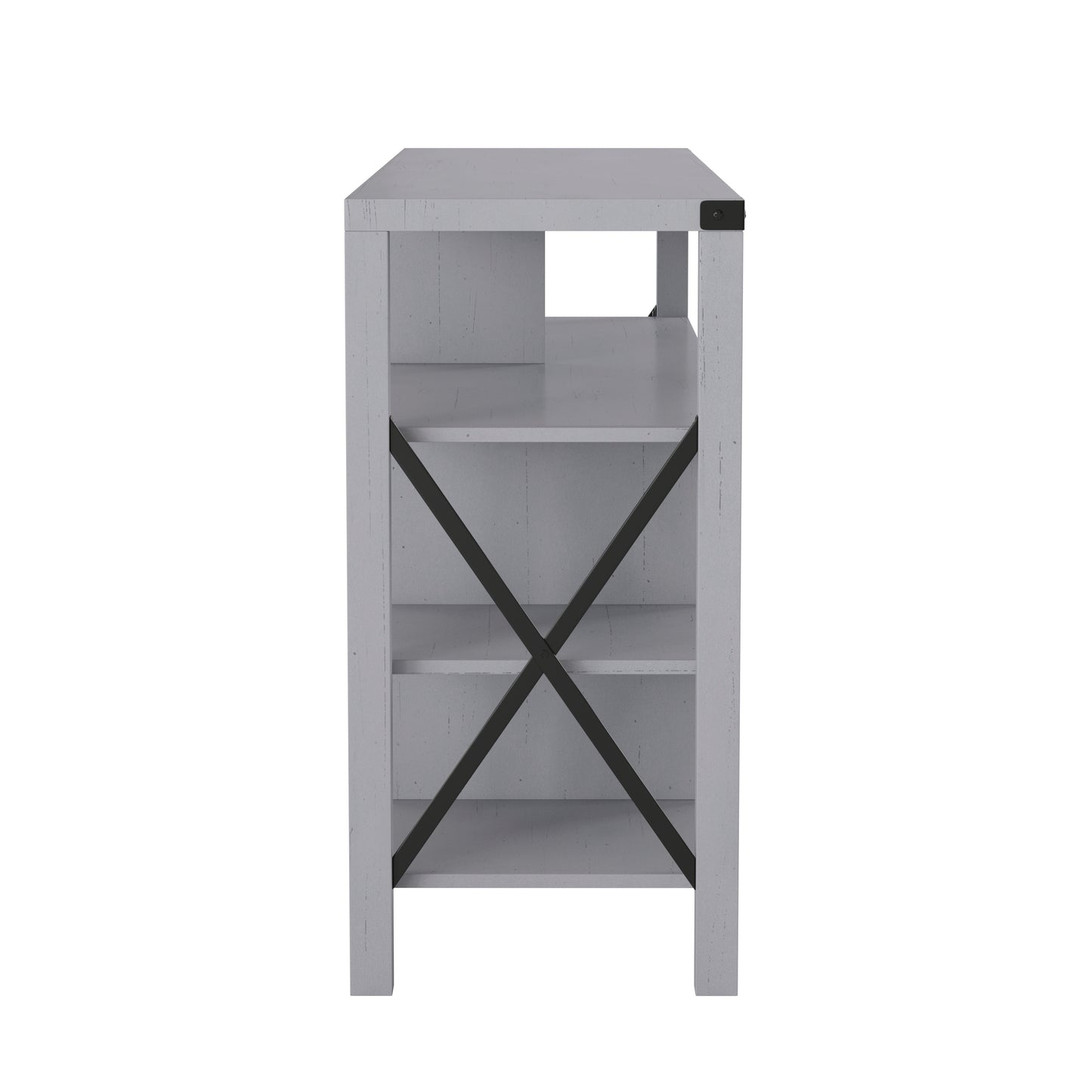 Wyatt 60" Modern Farmhouse Tall TV Console Cabinet with Storage Cabinets and Shelves for TV's up to 60", Coastal Gray Coastal Gray