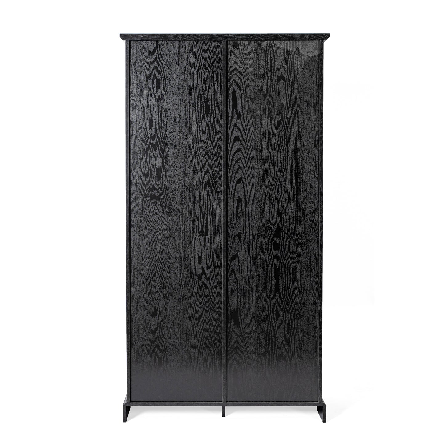 Harrison 36" Wide Rustic Farmhouse Storage Cabinet Bookcase with Sliding Barn Door and 4 Adjustable and 2 Fixed Shelves in Black Black