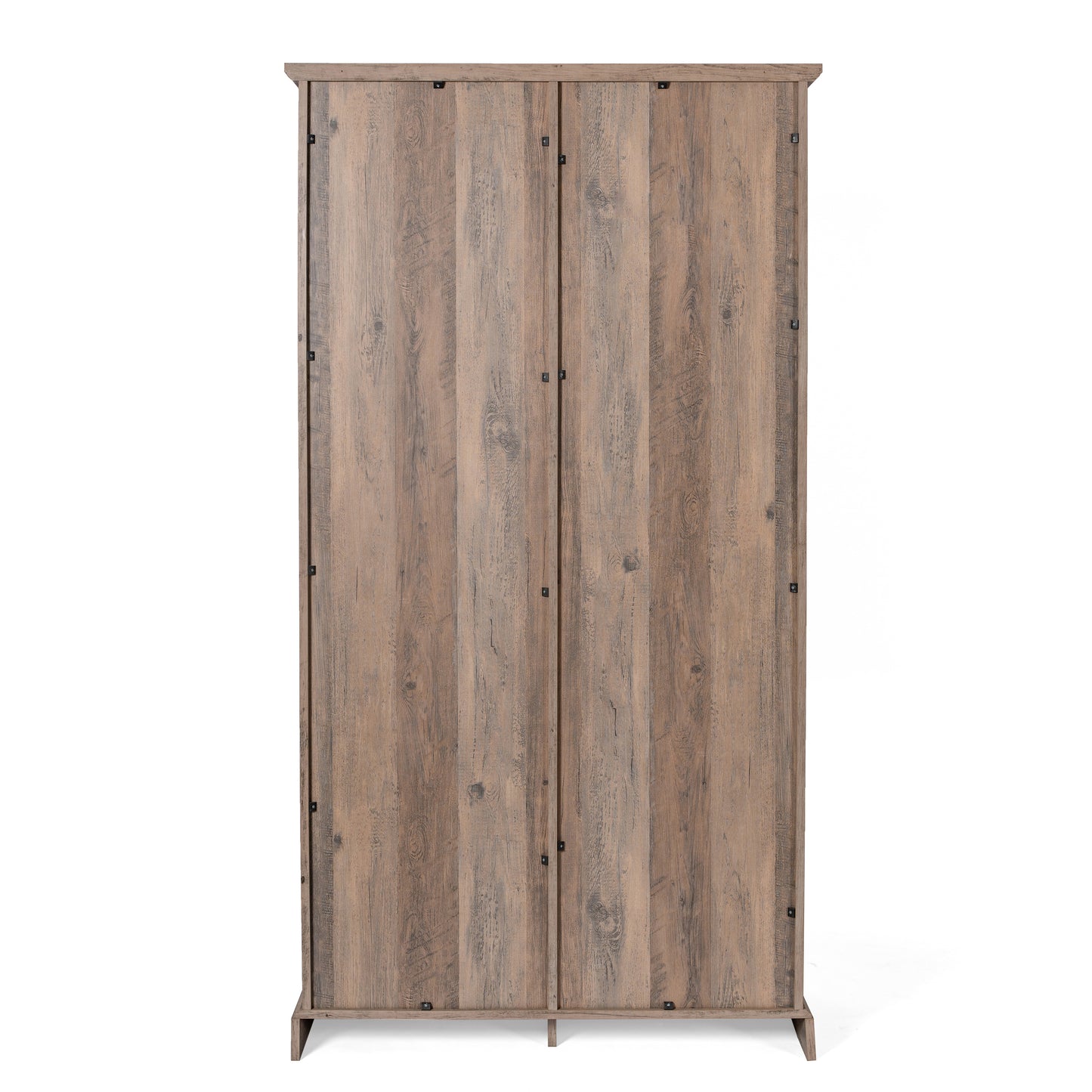 Harrison 36" Wide Rustic Farmhouse Storage Cabinet Bookcase with Sliding Barn Door and 4 Adjustable and 2 Fixed Shelves in Graywash Graywash