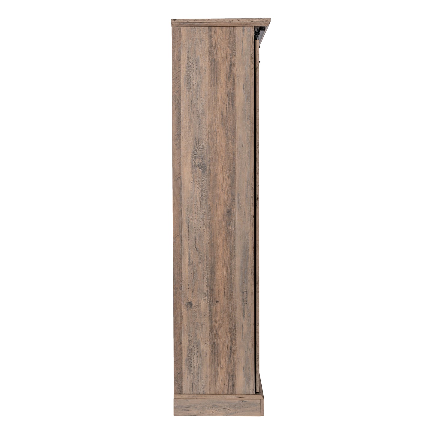 Harrison 36" Wide Rustic Farmhouse Storage Cabinet Bookcase with Sliding Barn Door and 4 Adjustable and 2 Fixed Shelves in Graywash Graywash