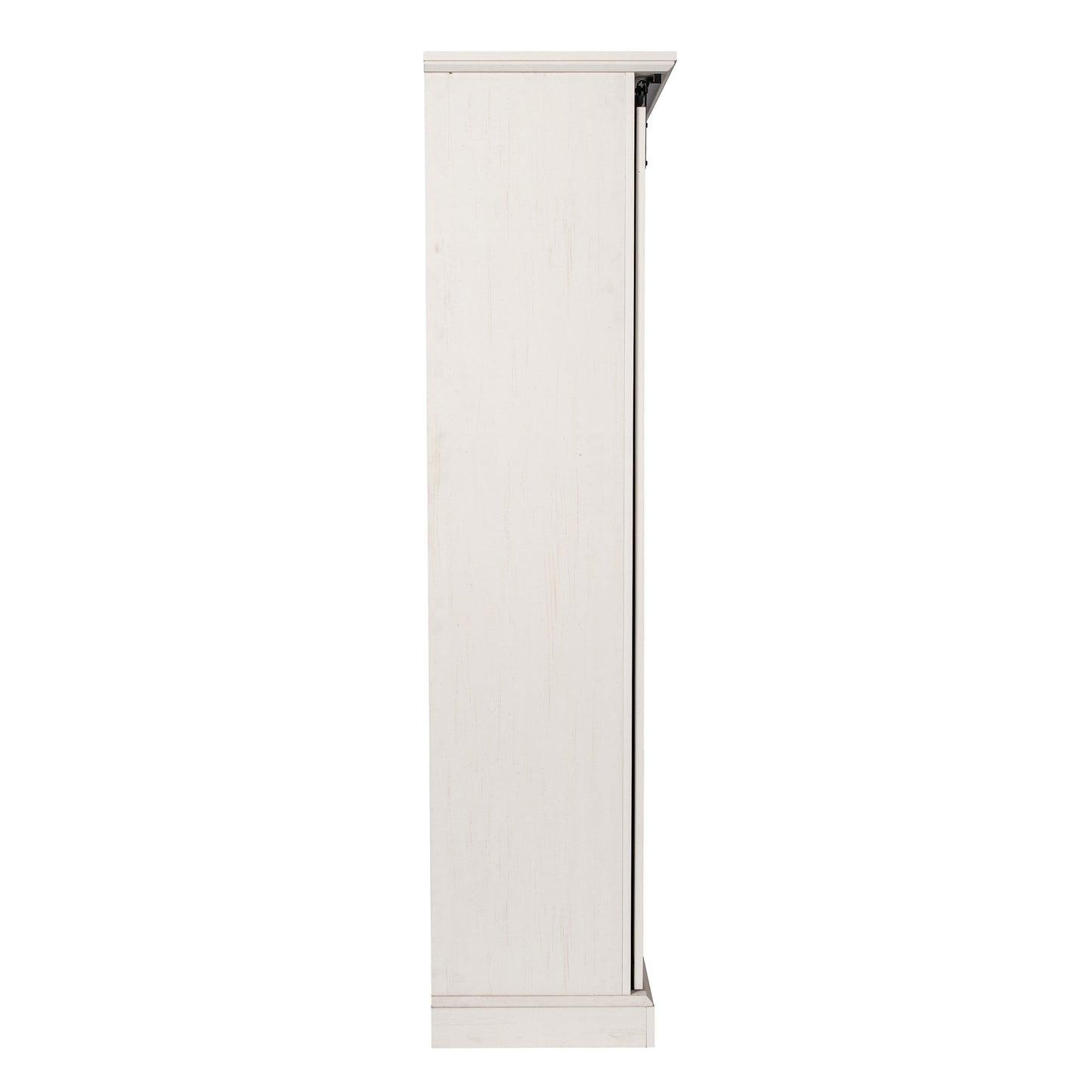 Harrison 36" Wide Rustic Farmhouse Storage Cabinet Bookcase with Sliding Barn Door and 4 Adjustable and 2 Fixed Shelves in White White