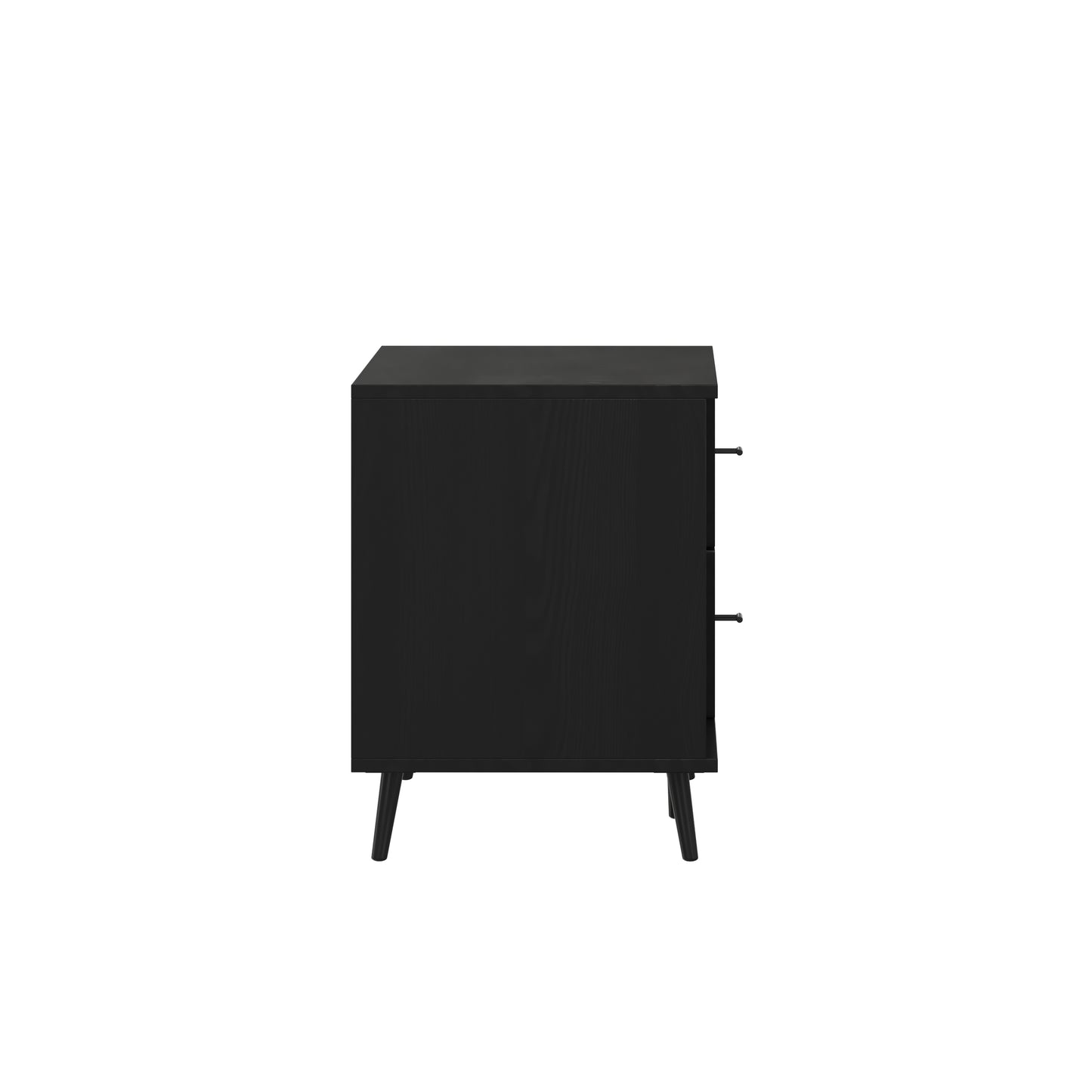 Nelson 65" Mid Century Modern TV Stand for up to 60" TV's with Adjustable Shelf and Storage Drawers, Black Black