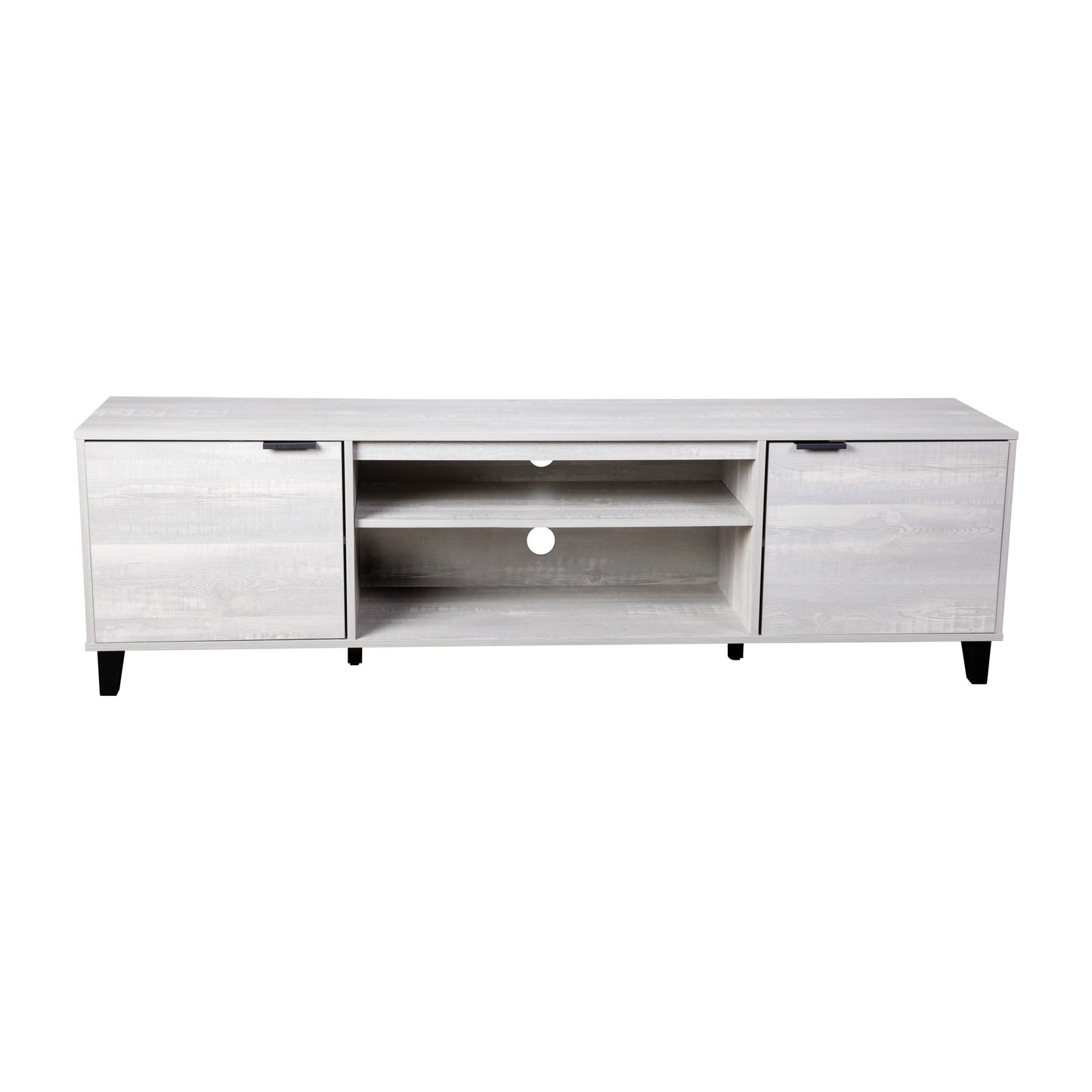 Nelson 70" Mid Century Modern TV Stand for up to 60" TV's with Adjustable Shelves and Dual Storage Compartments, Gray Gray