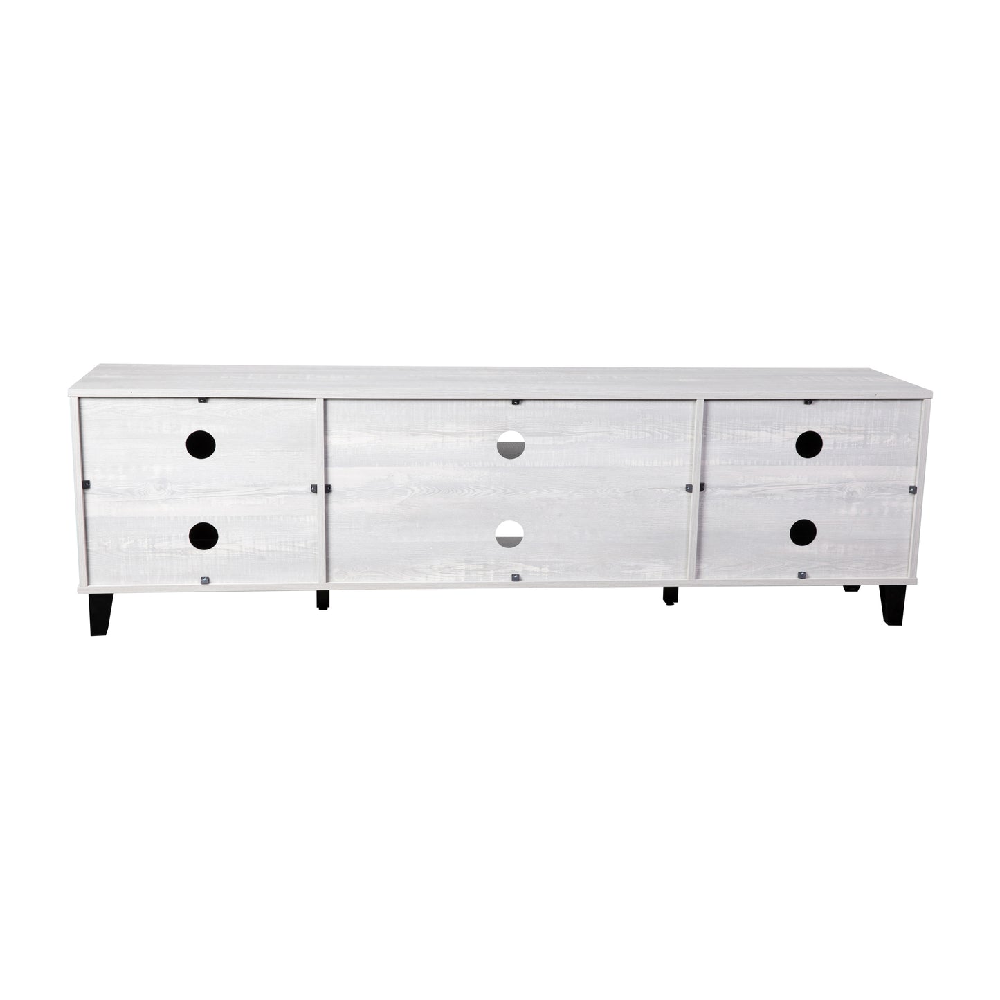 Nelson 70" Mid Century Modern TV Stand for up to 60" TV's with Adjustable Shelves and Dual Storage Compartments, Gray Gray
