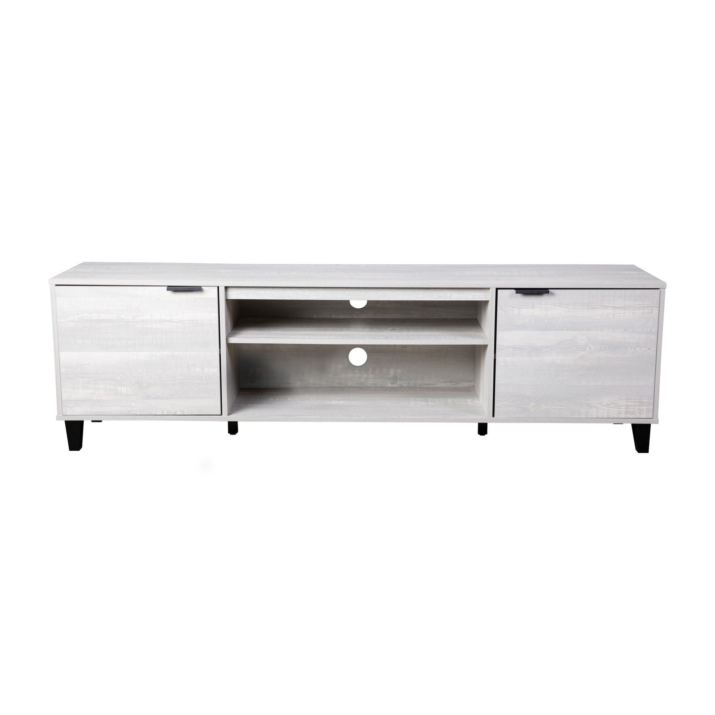 Nelson 70" Mid Century Modern TV Stand for up to 60" TV's with Adjustable Shelves and Dual Storage Compartments, Gray Gray