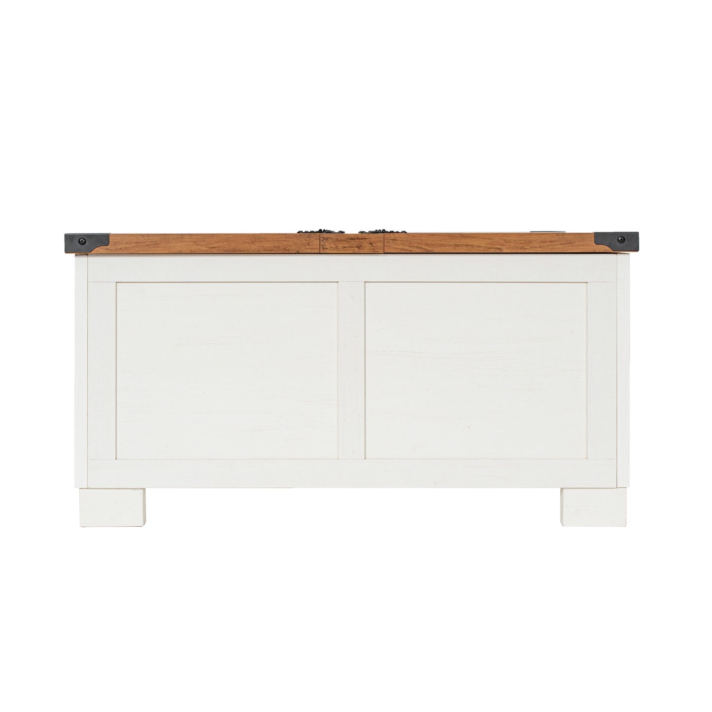 Wyatt 35.75" Farmhouse Storage Coffee Table with Hinged Lift Top, Large Coffee Table with Hidden Storage, Two Tone Finish, White/Rustic Oak White