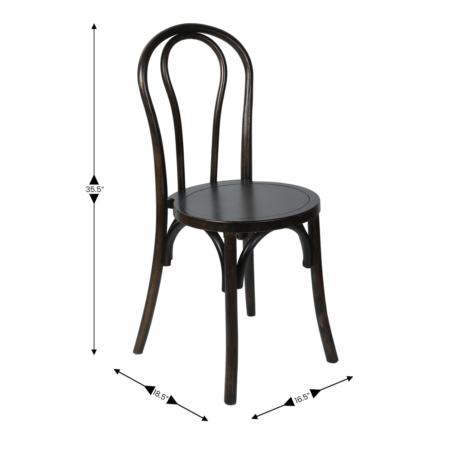 Betsy Commercial Grade Early American Thonet Style Solid Wood Stackable Dining Chair Early American Wood ZH-8003A-EAW-GG