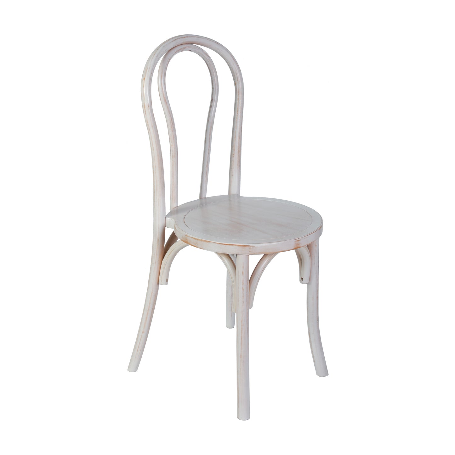 Betsy Commercial Grade White Wash Thonet Style Solid Wood Stackable Dining Chair White Wash