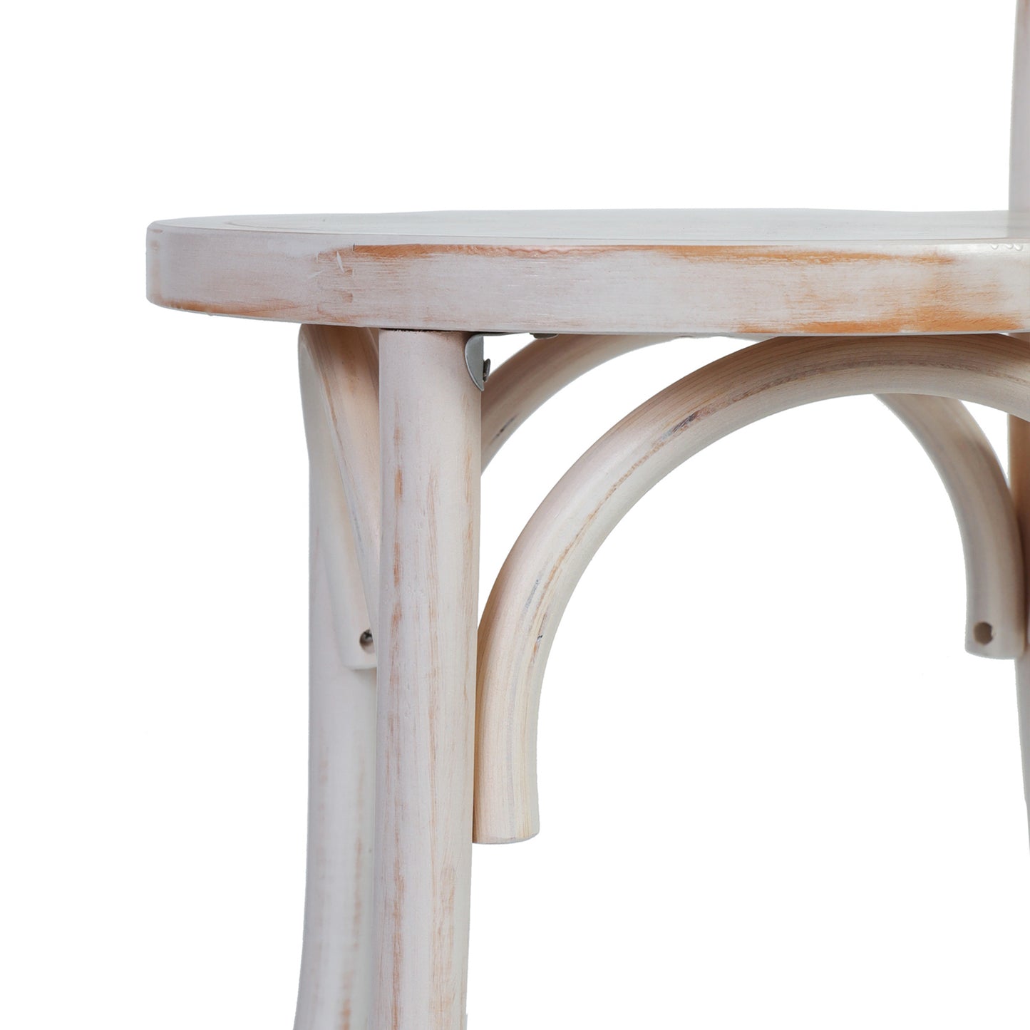 Betsy Commercial Grade White Wash Thonet Style Solid Wood Stackable Dining Chair White Wash