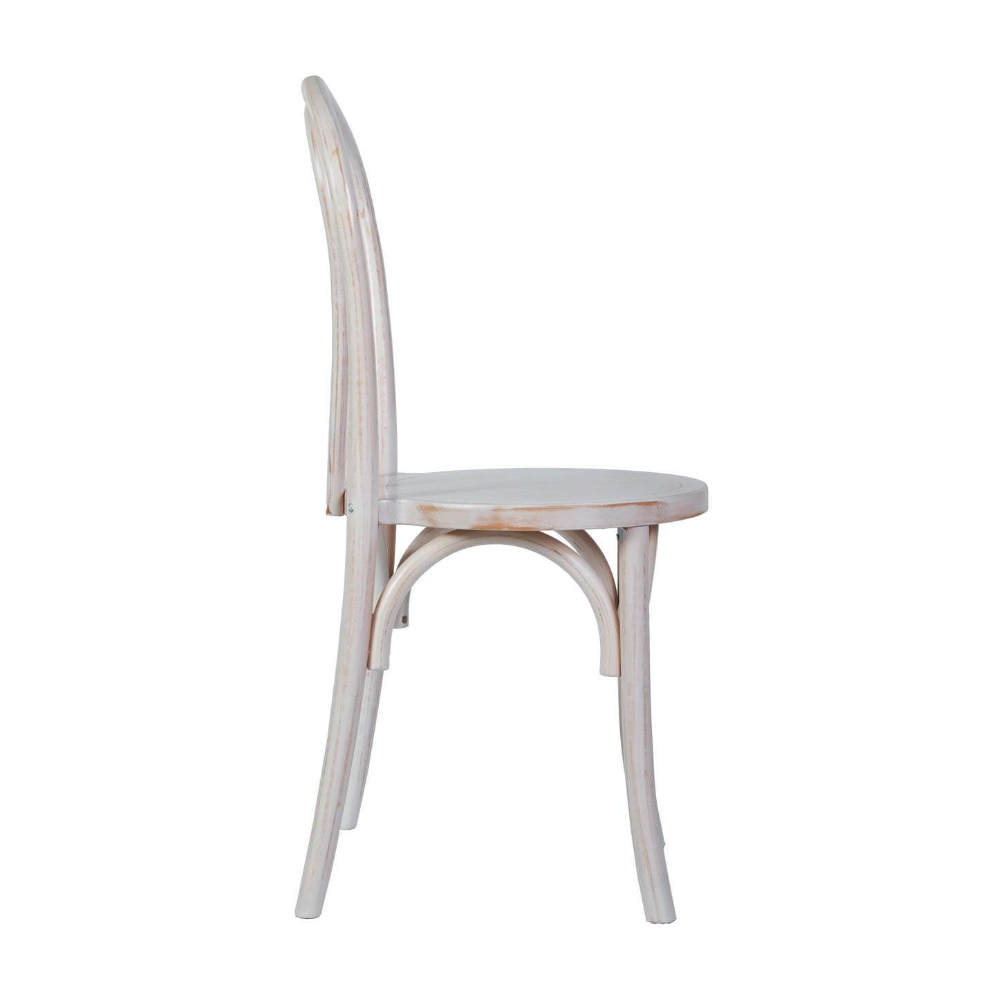 Betsy Commercial Grade White Wash Thonet Style Solid Wood Stackable Dining Chair White Wash