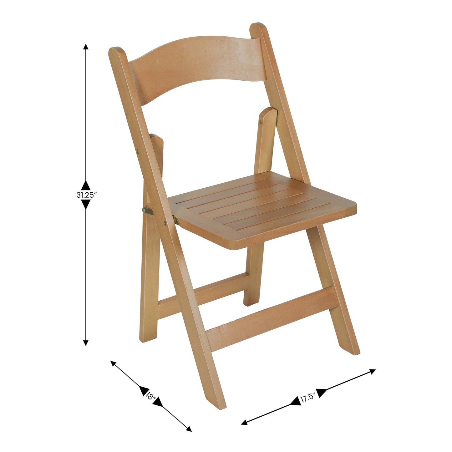 Holden Commercial Grade Oak Solid Wood Folding Dining Chair Oak