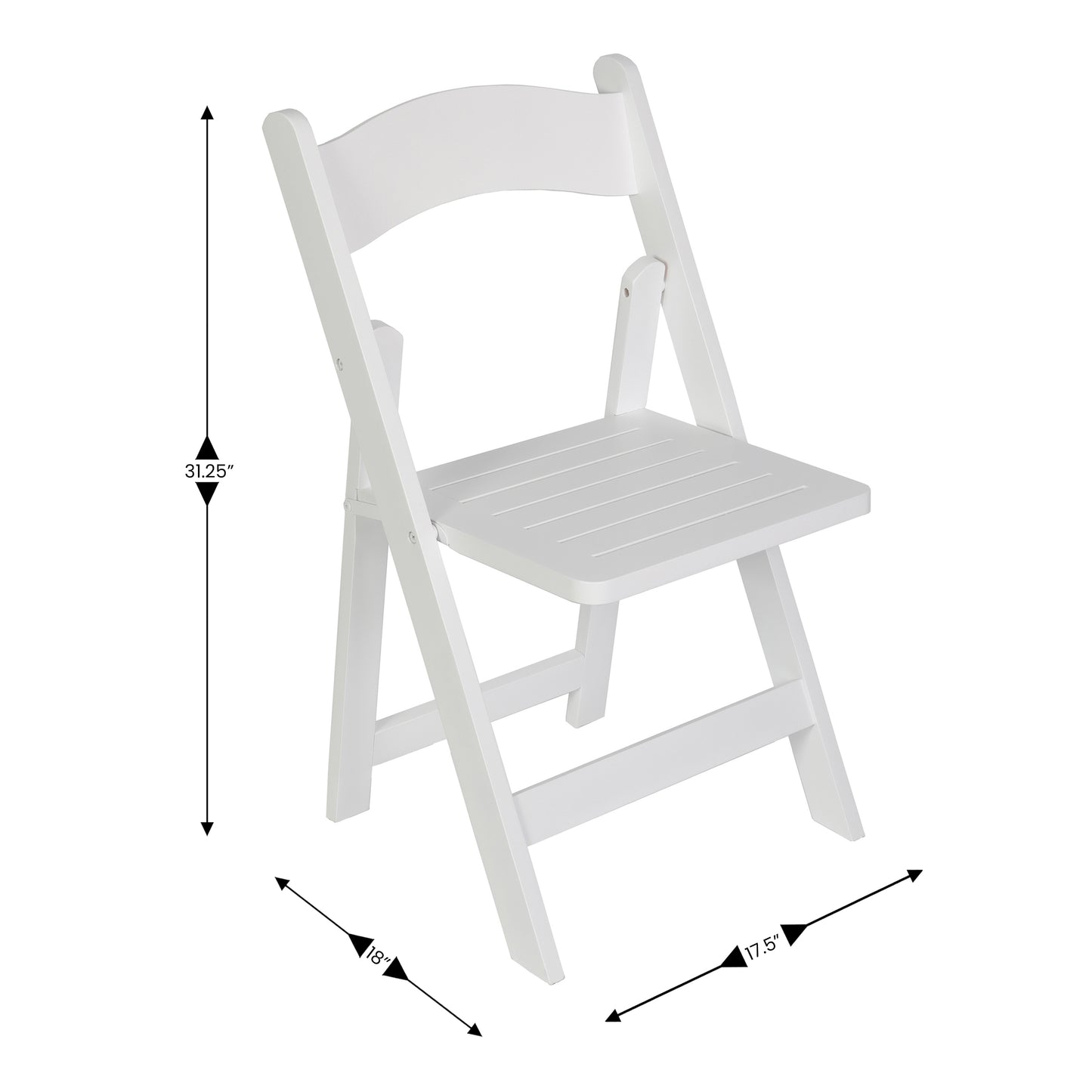 Holden Commercial Grade White Solid Wood Folding Dining Chair White