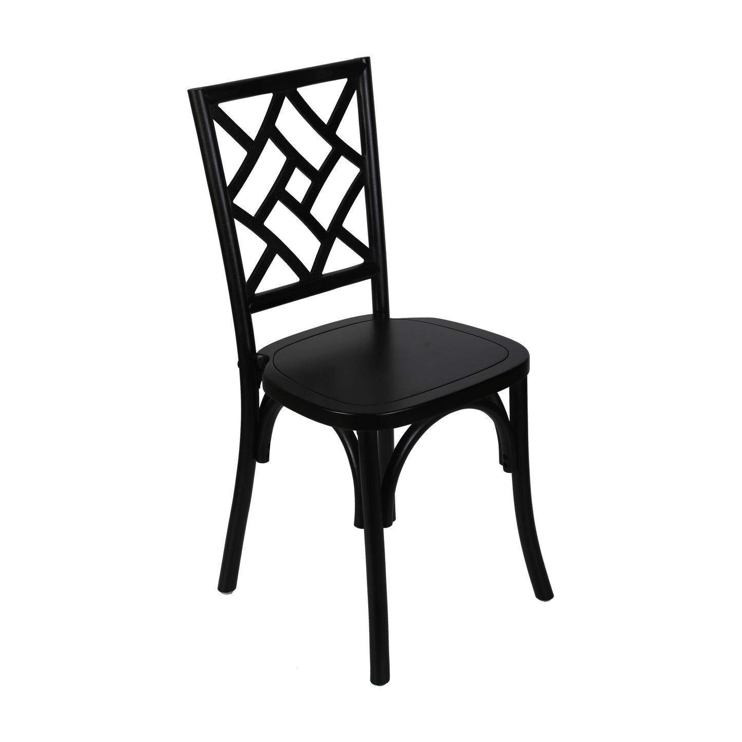 Brooklyn Commercial Grade Black Solid Wood Stackable Dining Chair with Intricate Back Detail Black
