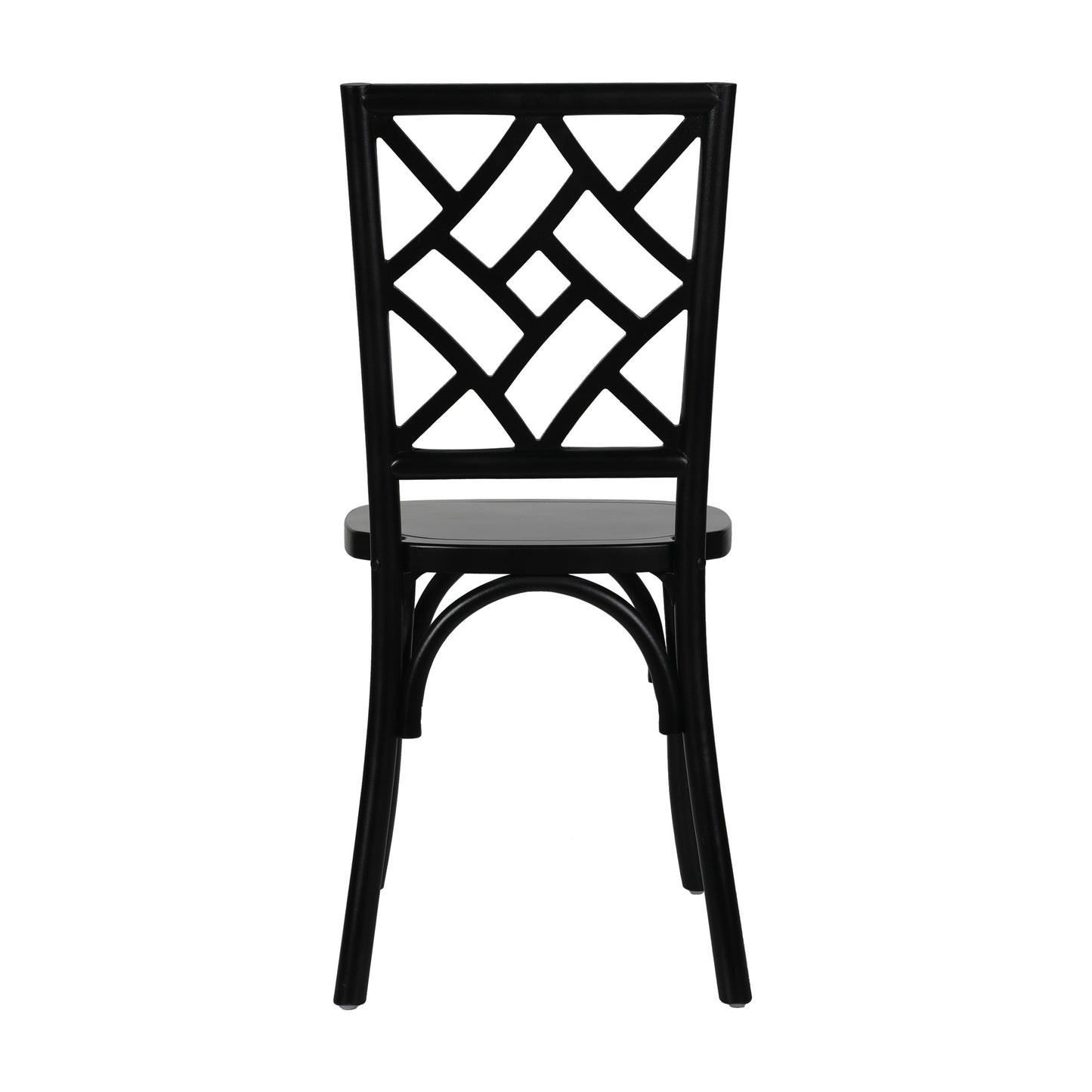 Brooklyn Commercial Grade Black Solid Wood Stackable Dining Chair with Intricate Back Detail Black