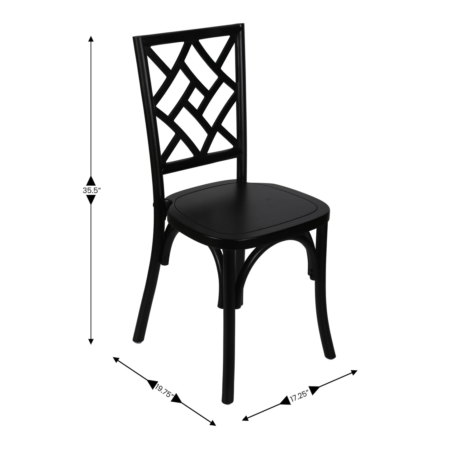 Brooklyn Commercial Grade Black Solid Wood Stackable Dining Chair with Intricate Back Detail Black