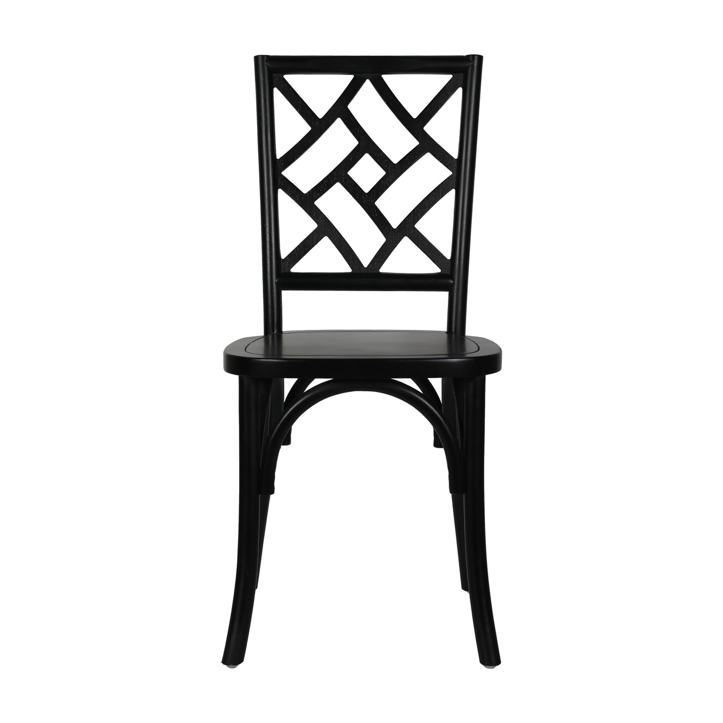 Brooklyn Commercial Grade Black Solid Wood Stackable Dining Chair with Intricate Back Detail Black