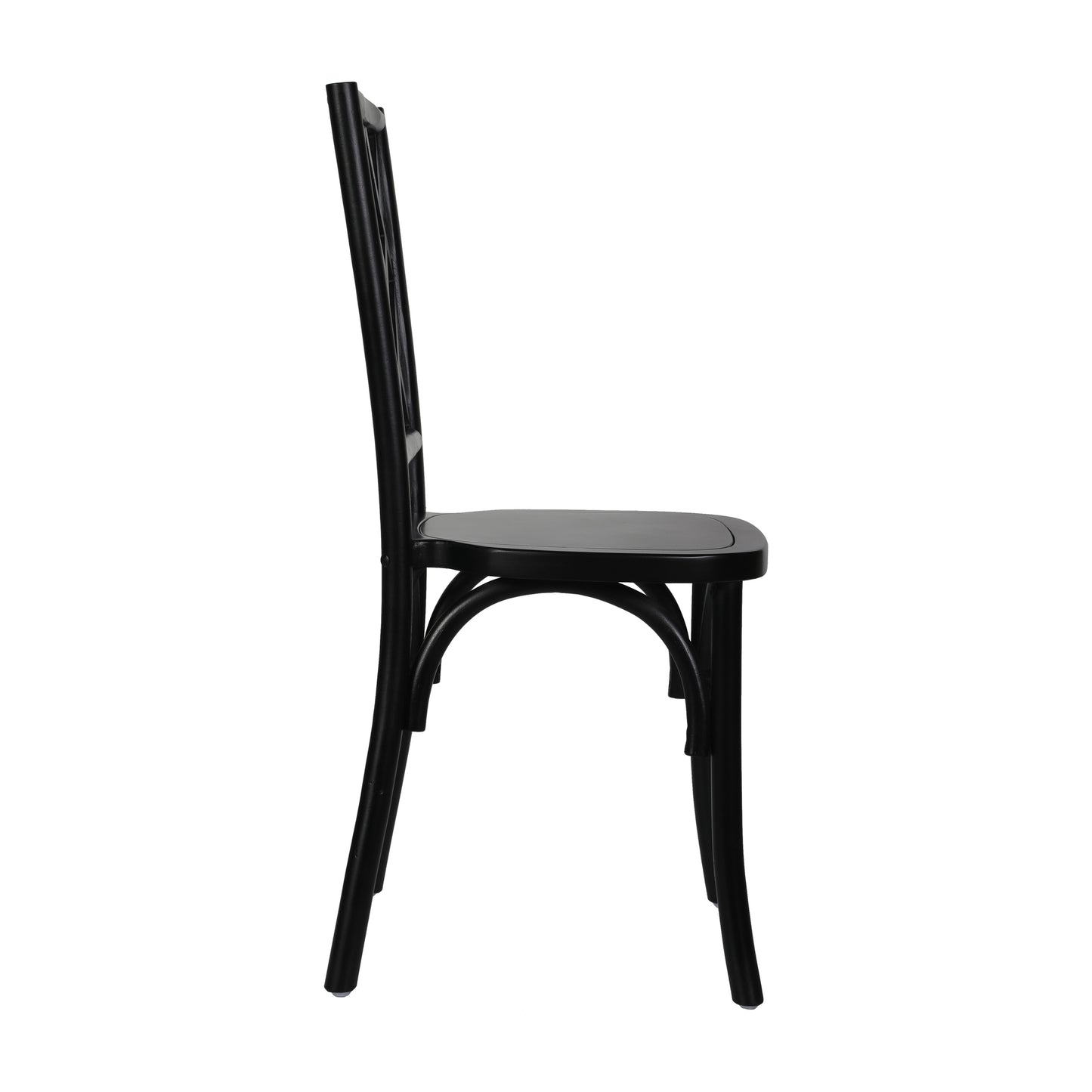 Brooklyn Commercial Grade Black Solid Wood Stackable Dining Chair with Intricate Back Detail Black