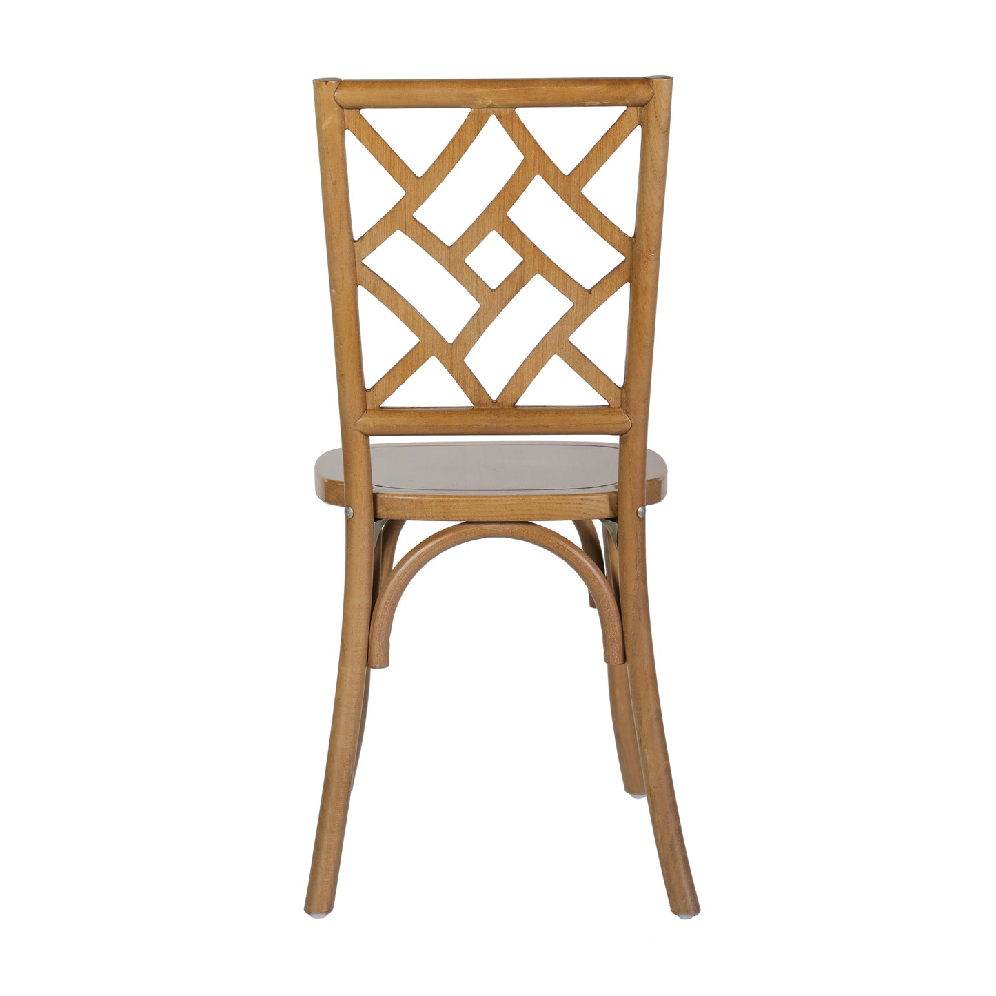 Brooklyn Commercial Grade Pecan Solid Wood Stackable Dining Chair with Intricate Back Detail Pecan
