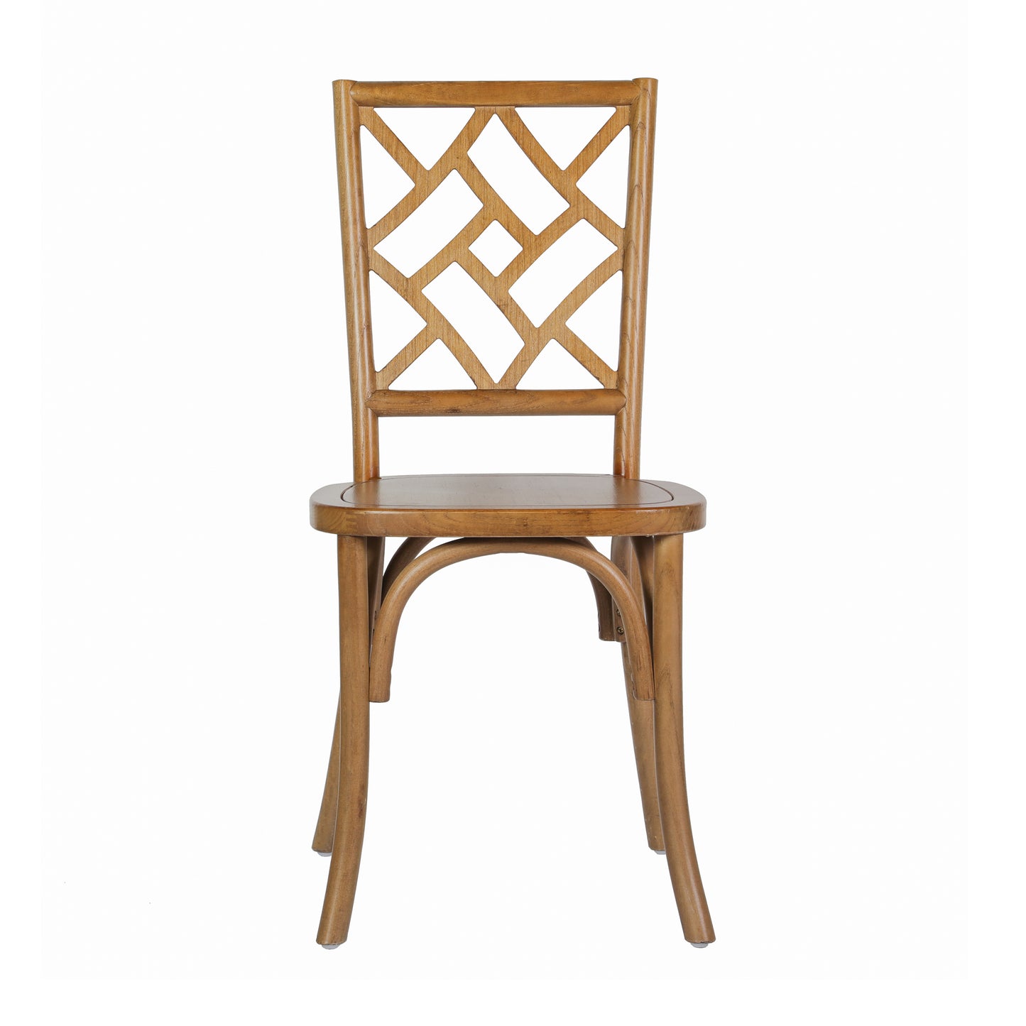Brooklyn Commercial Grade Pecan Solid Wood Stackable Dining Chair with Intricate Back Detail Pecan