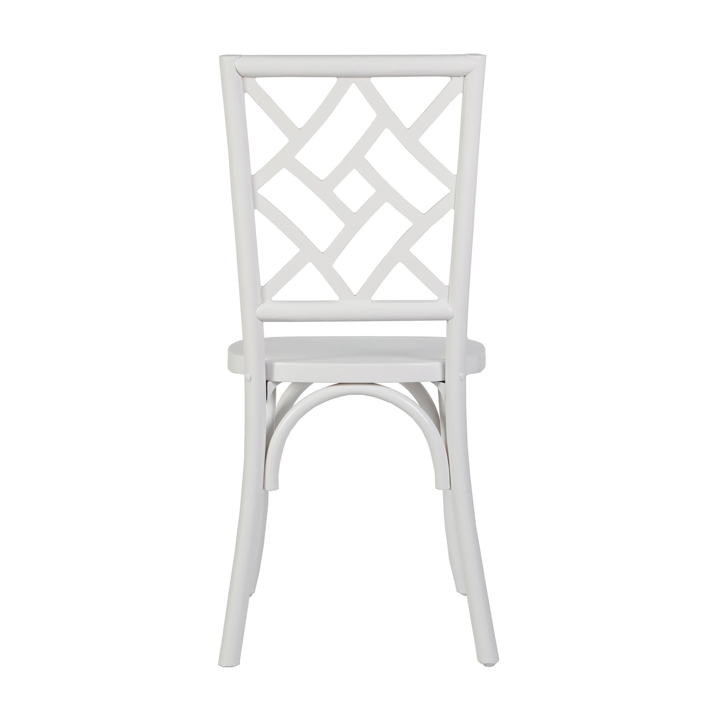 Brooklyn Commercial Grade White Solid Wood Stackable Dining Chair with Intricate Back Detail White