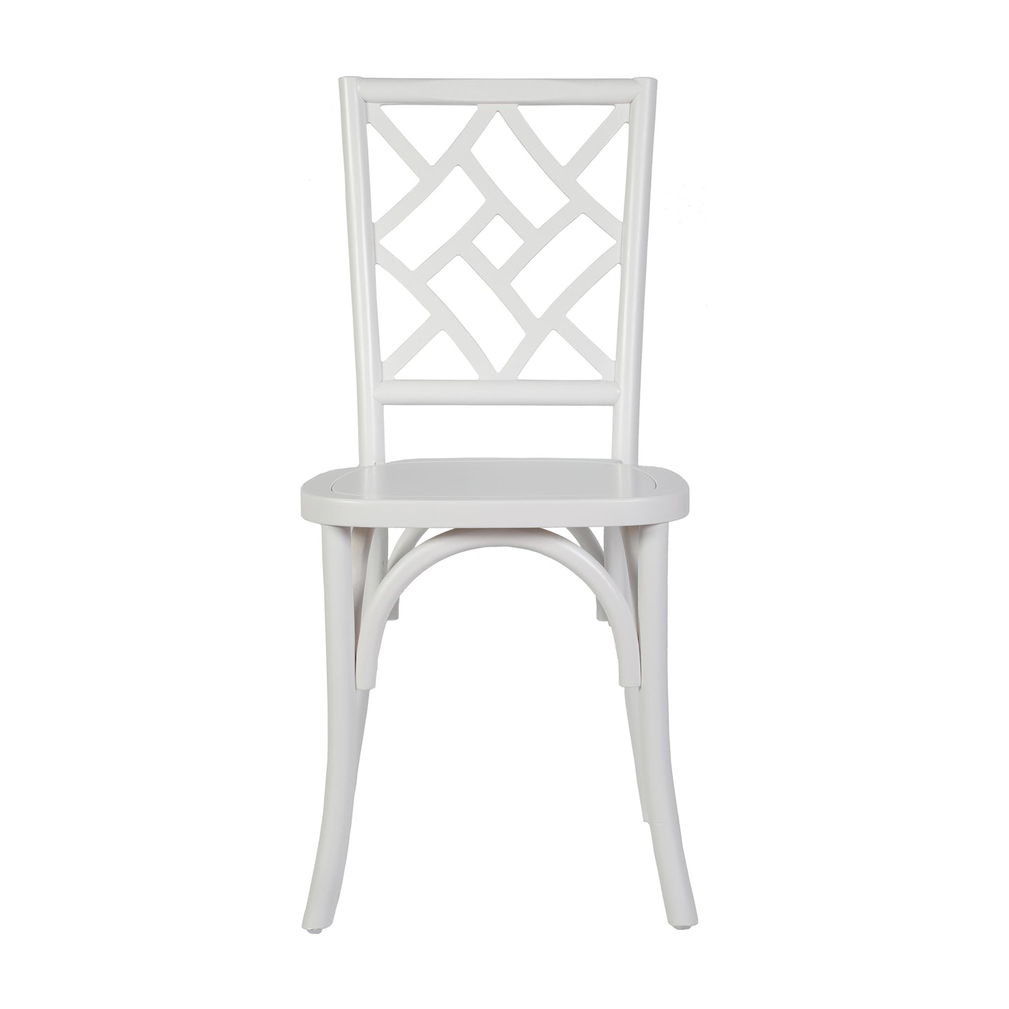 Brooklyn Commercial Grade White Solid Wood Stackable Dining Chair with Intricate Back Detail White