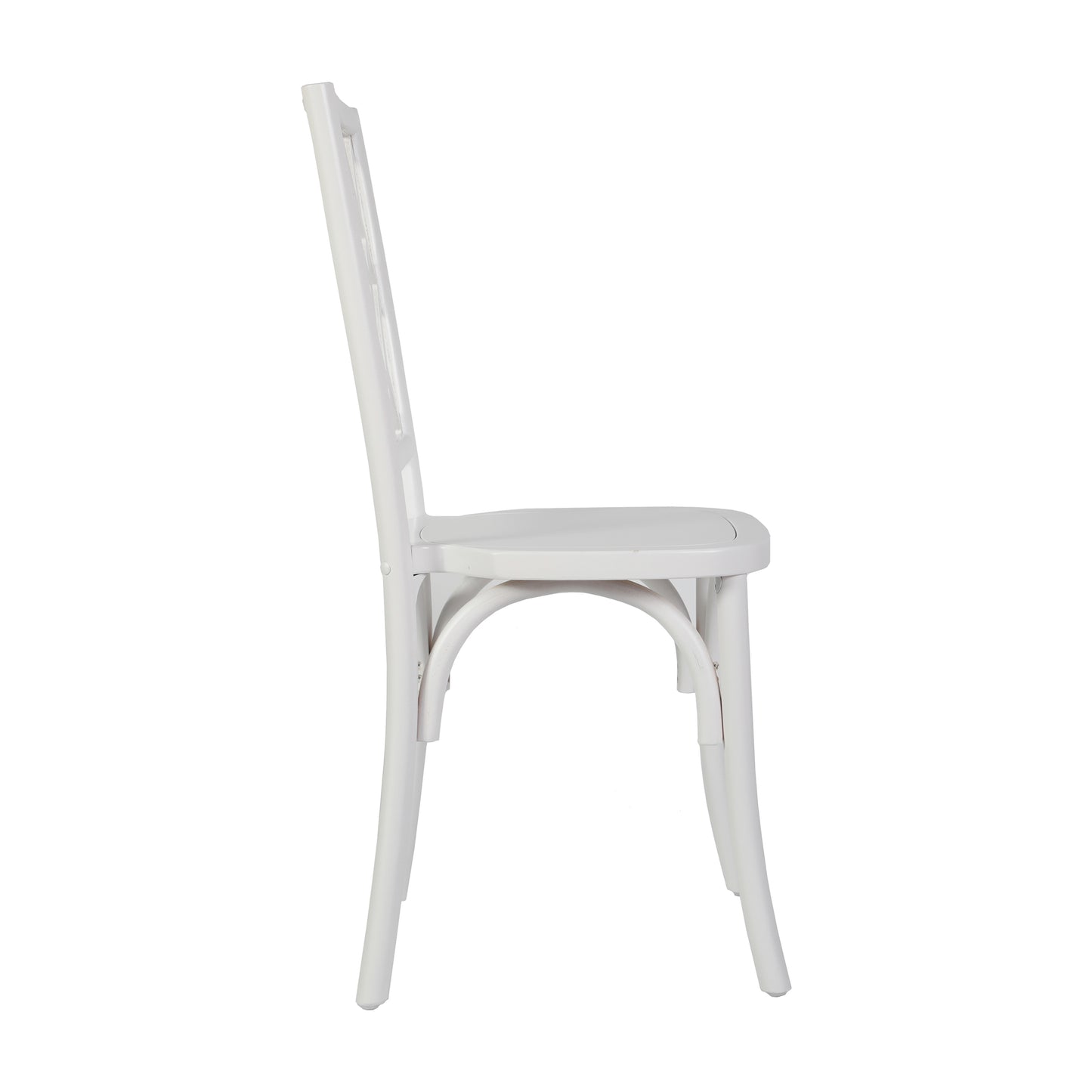 Brooklyn Commercial Grade White Solid Wood Stackable Dining Chair with Intricate Back Detail White