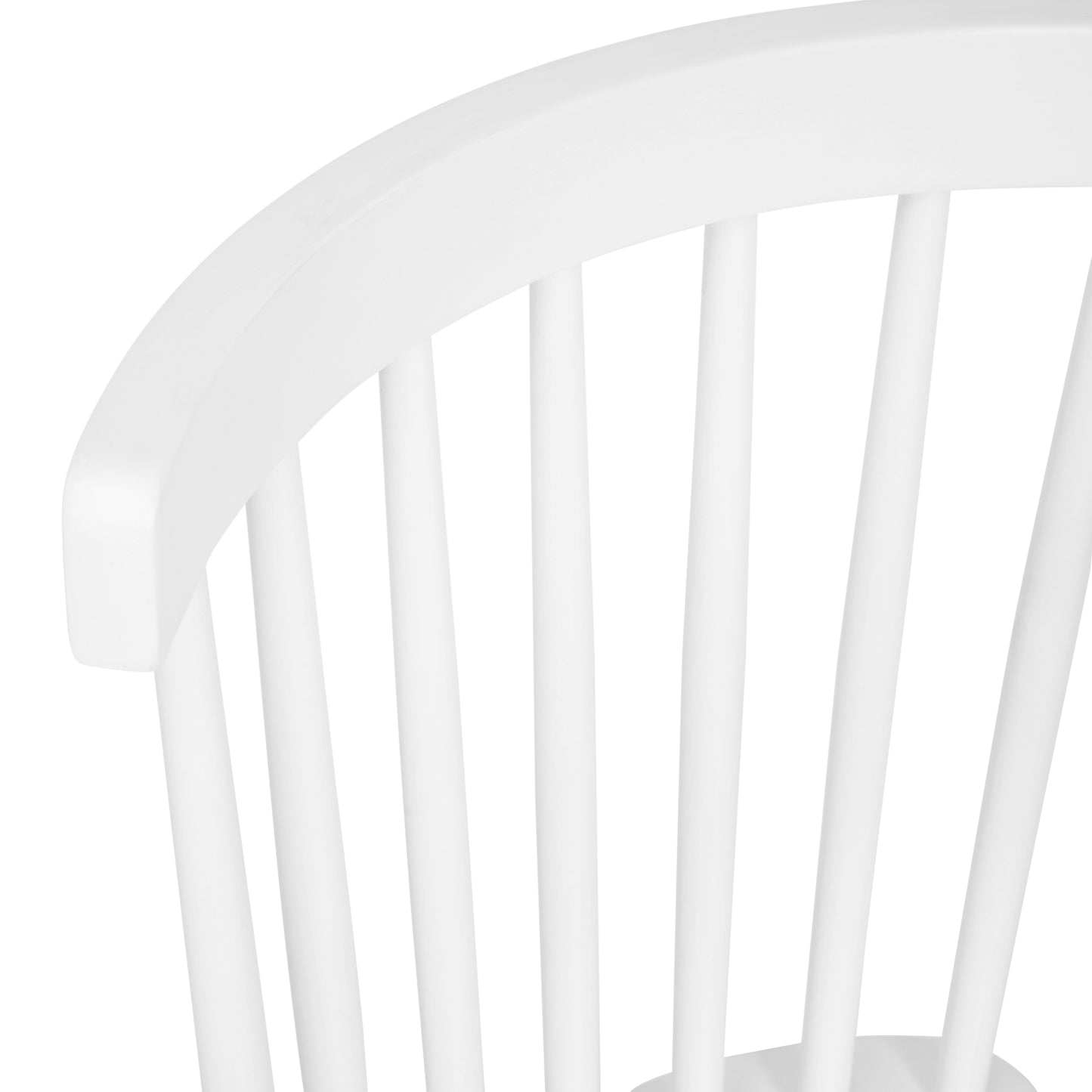 Ingrid Set of 2 Commercial Grade Windsor Dining Chairs, Solid Wood Armless Spindle Back Restaurant Dining Chairs in White White
