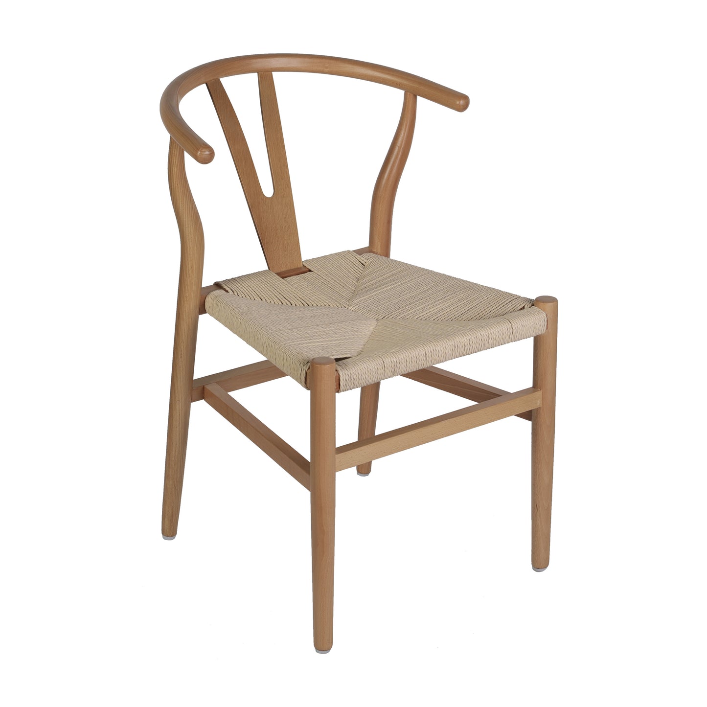Logan Commercial Grade Y-Back Style Wood and Kraft Paper Stackable Dining Chair with Oak/Natural Finish Oak Frame/Natural Seat ZH-8101YS-OAK-NAT-GG