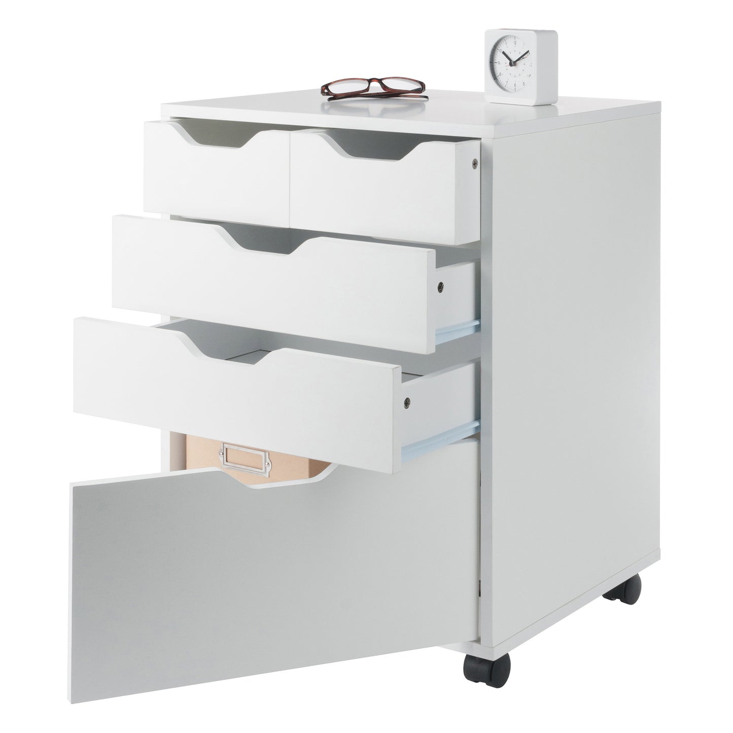 Halifax Bins & Drawers Storage Mobile Cabinet, White