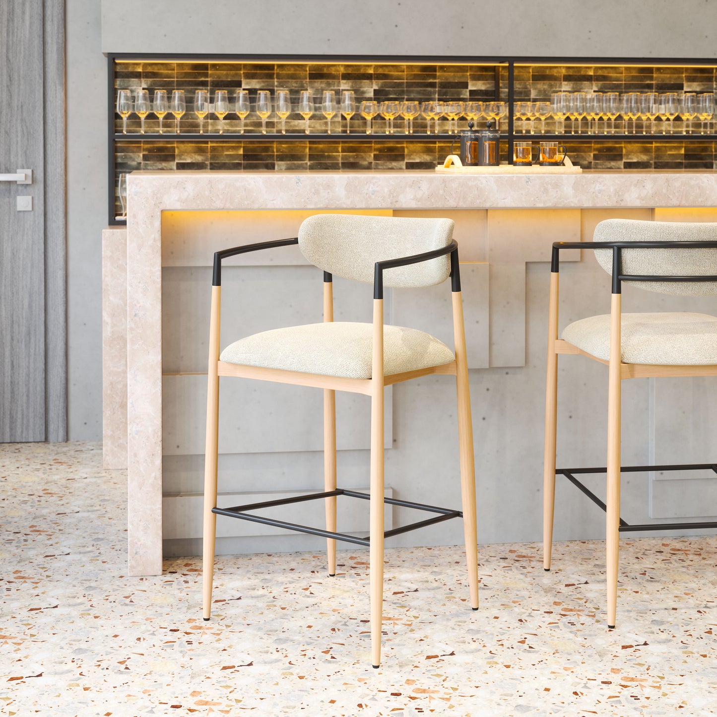 Equinox Barstool Oyster Gray & Natural - 8