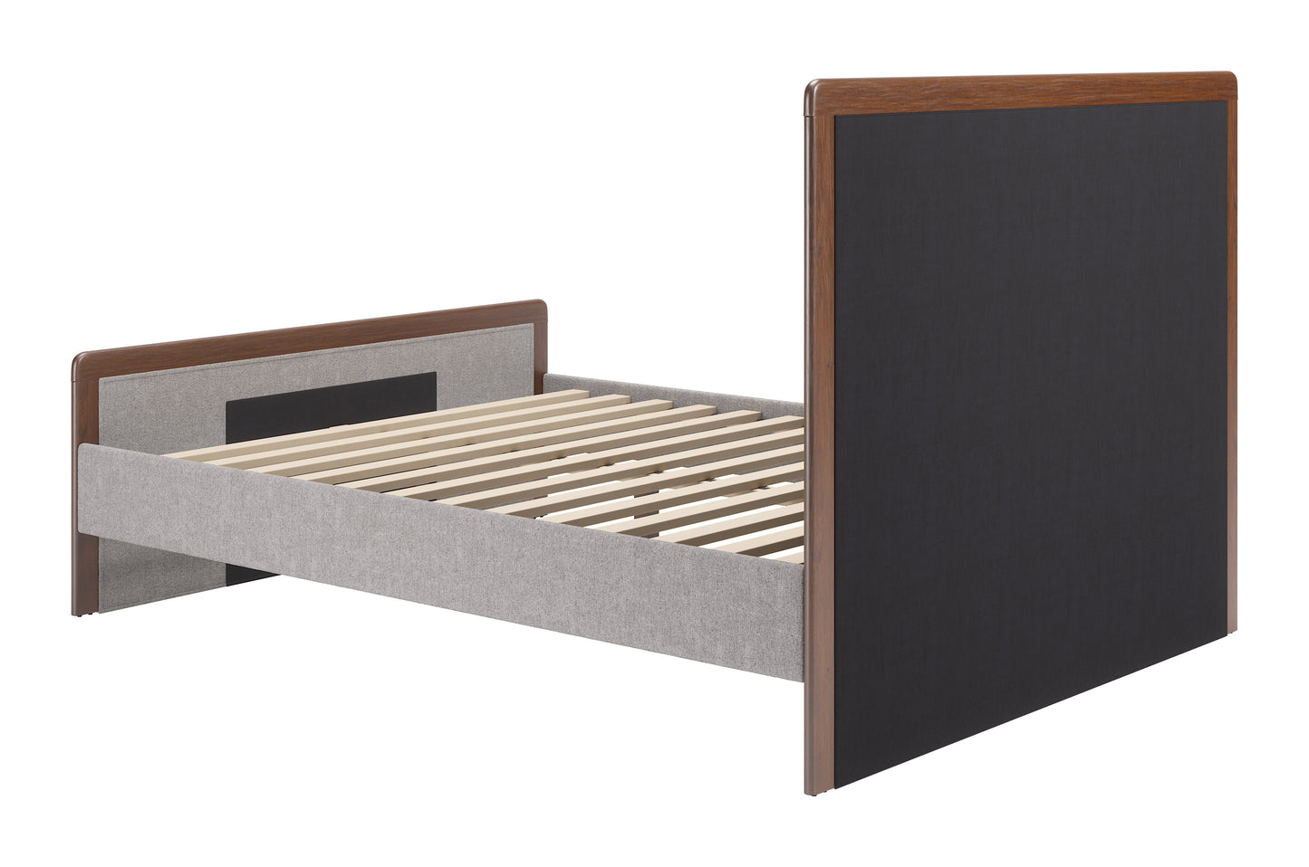Somune Queen Bed Gray & Walnut - 5