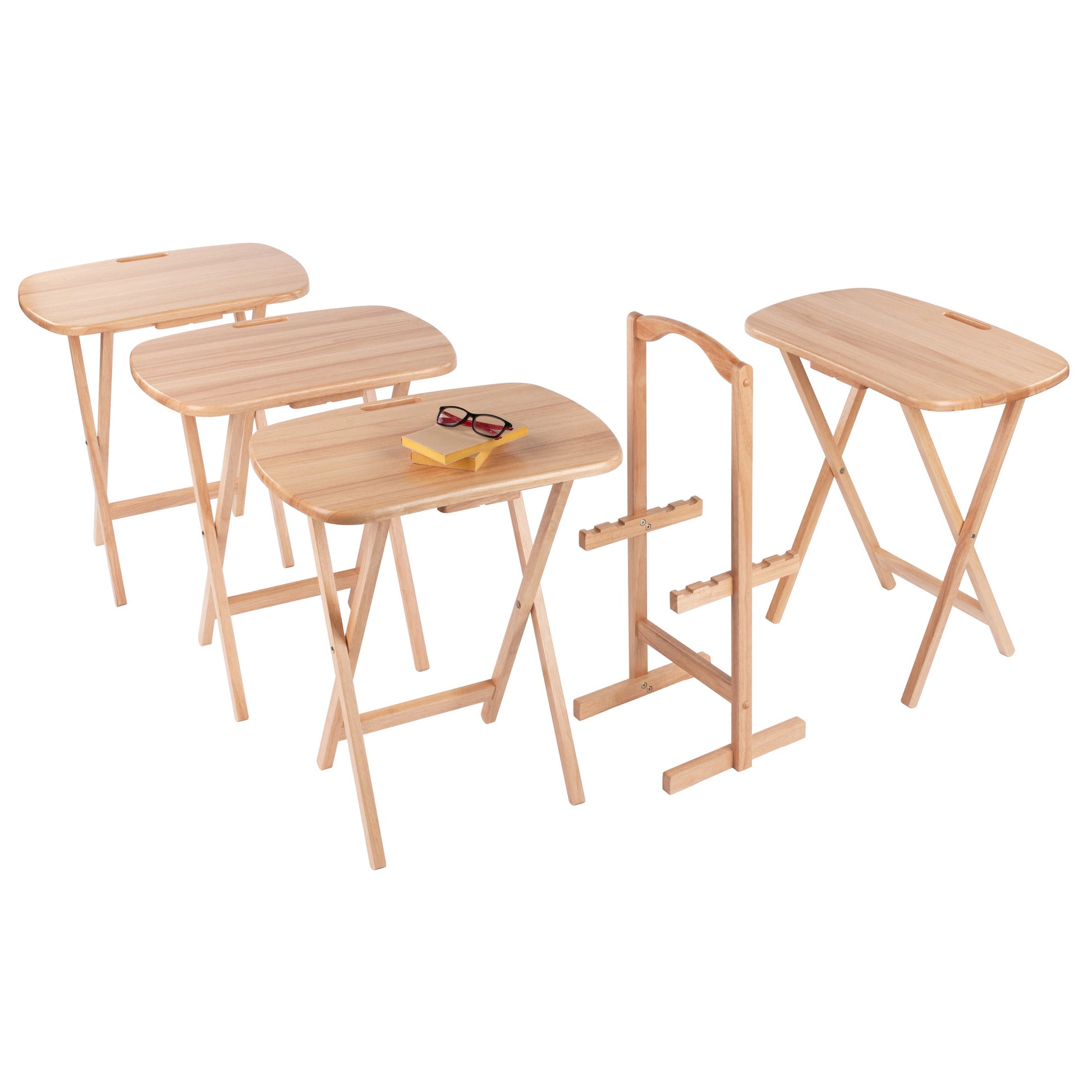 Lucca 5-pc Snack Table Set, Natural