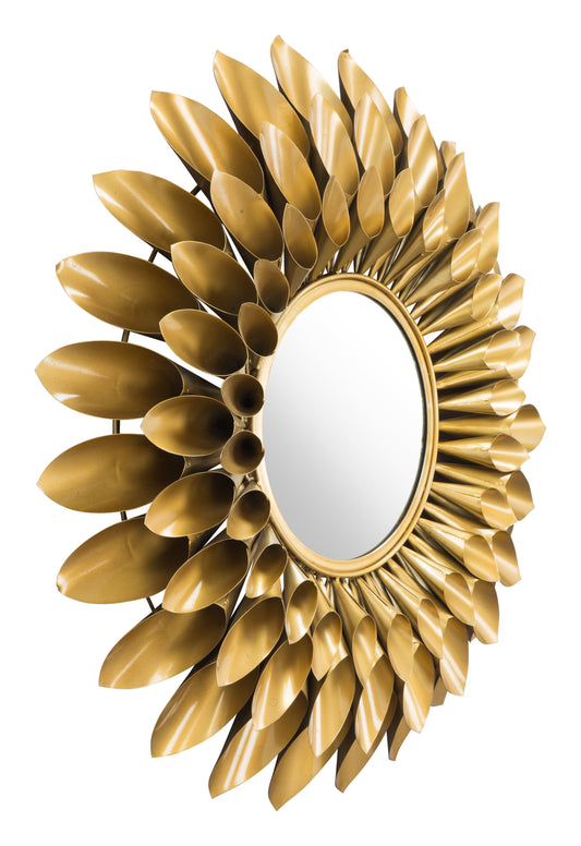 Sunflower Round Mirror Gold