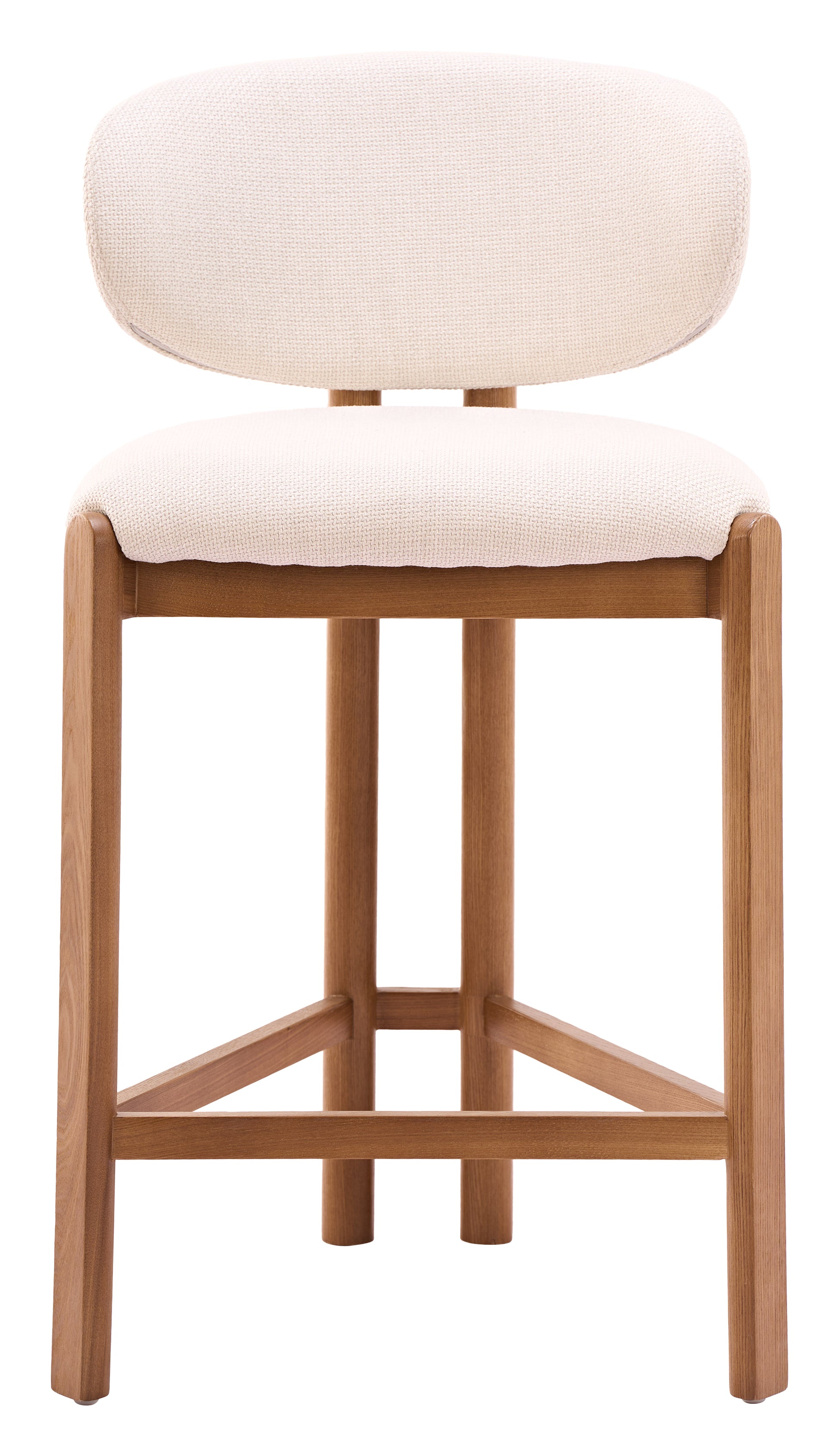 Rosetta Counter Stool (Set of 2) Beige & Walnut - 3