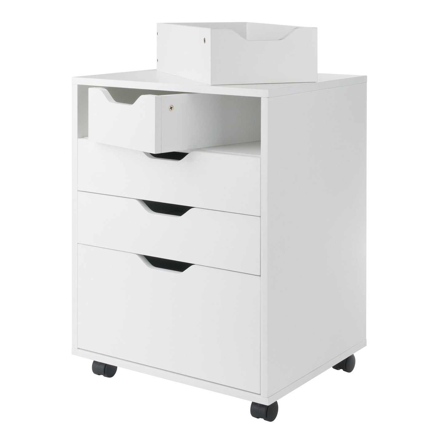 Halifax Bins & Drawers Storage Mobile Cabinet, White