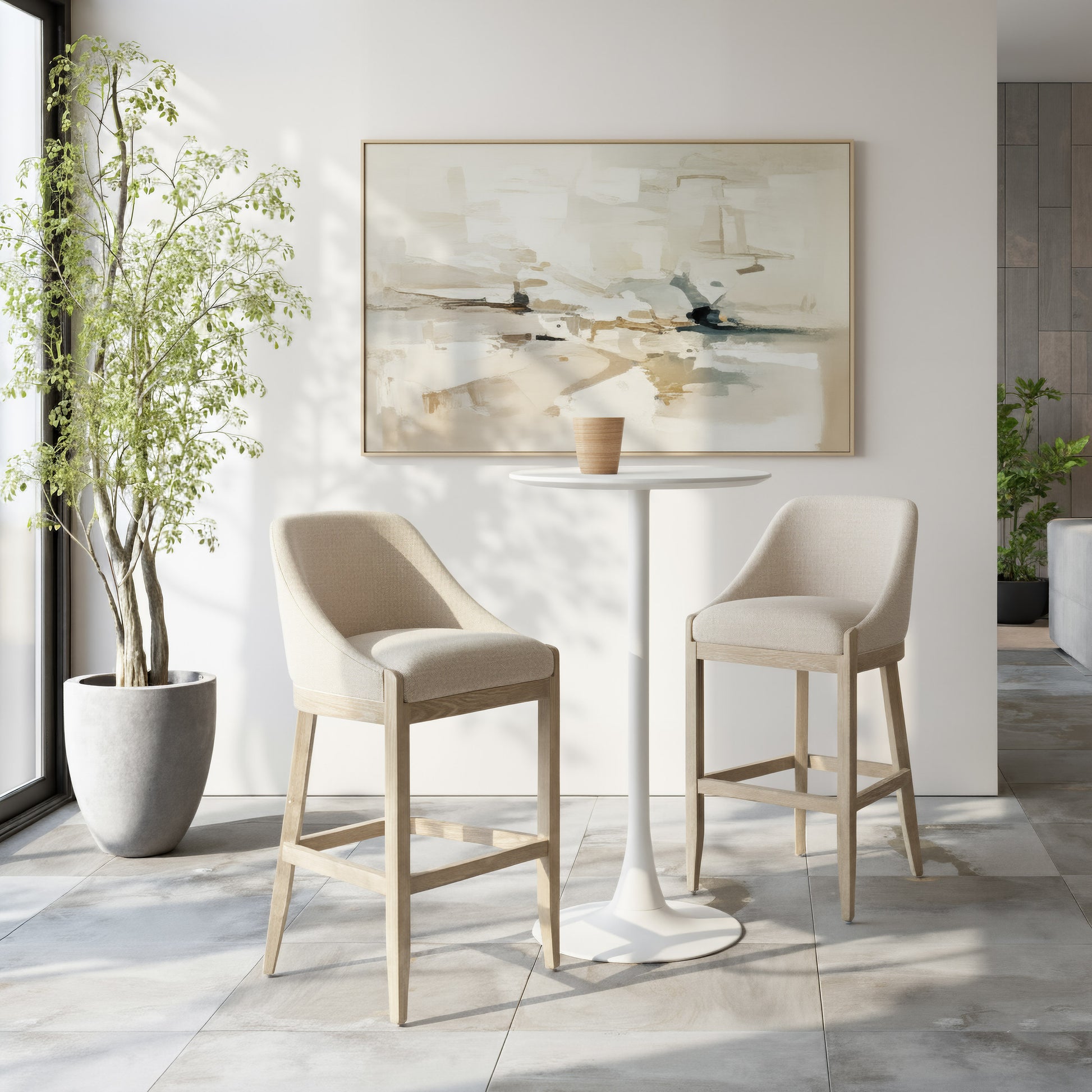 Calmo Barstool Beige - 8
