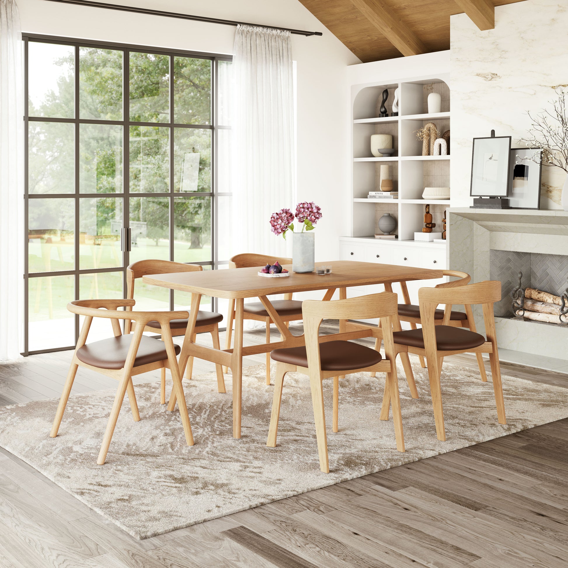 Peker Dining Chair (Set of 2) Brown & Natural - 10