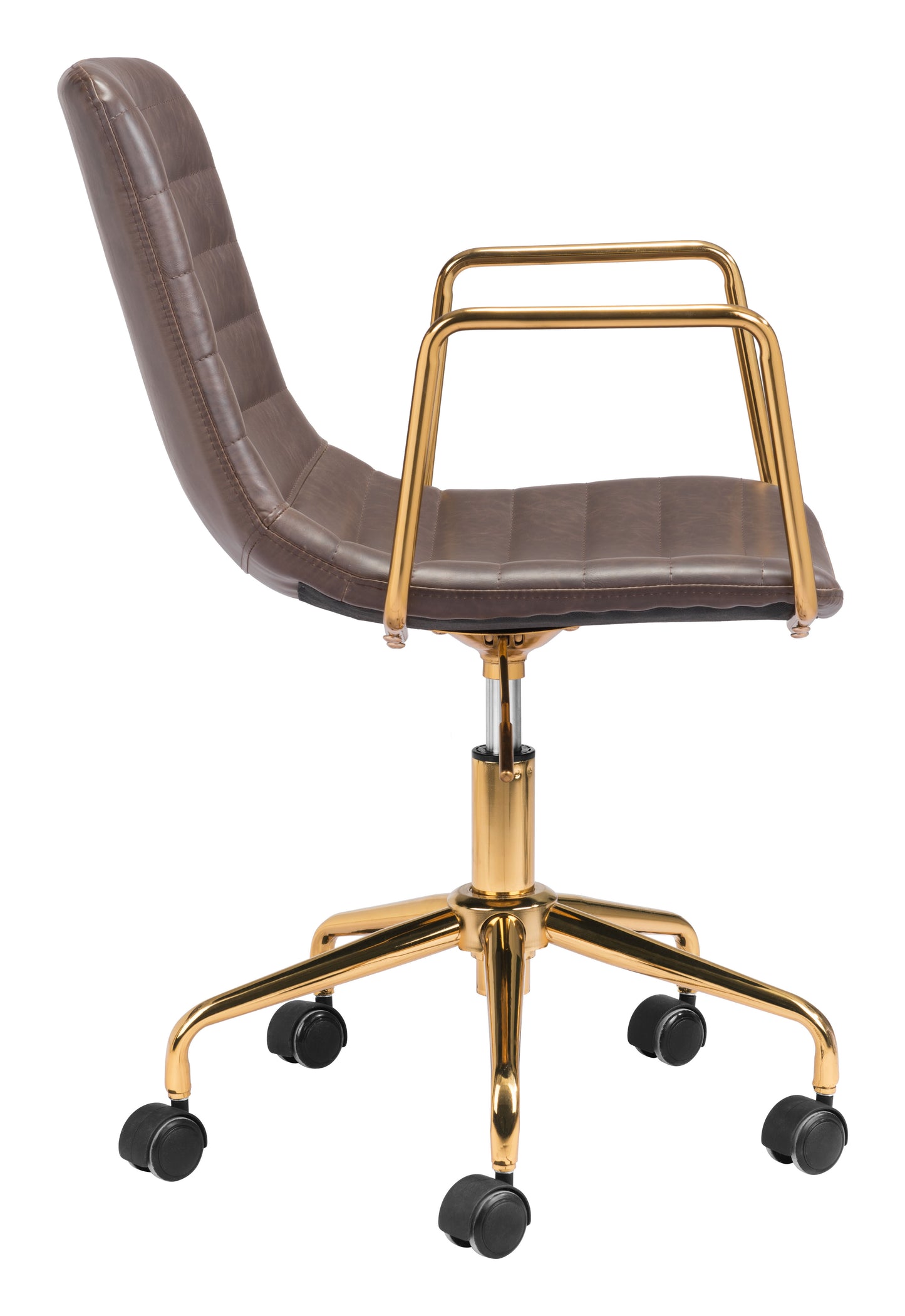 Eric Office Chair Brown & Gold