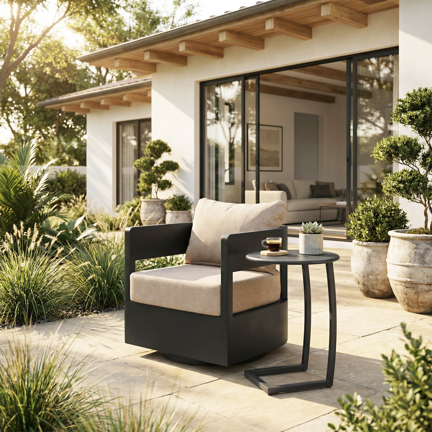Foret Swivel Chair Black - 8