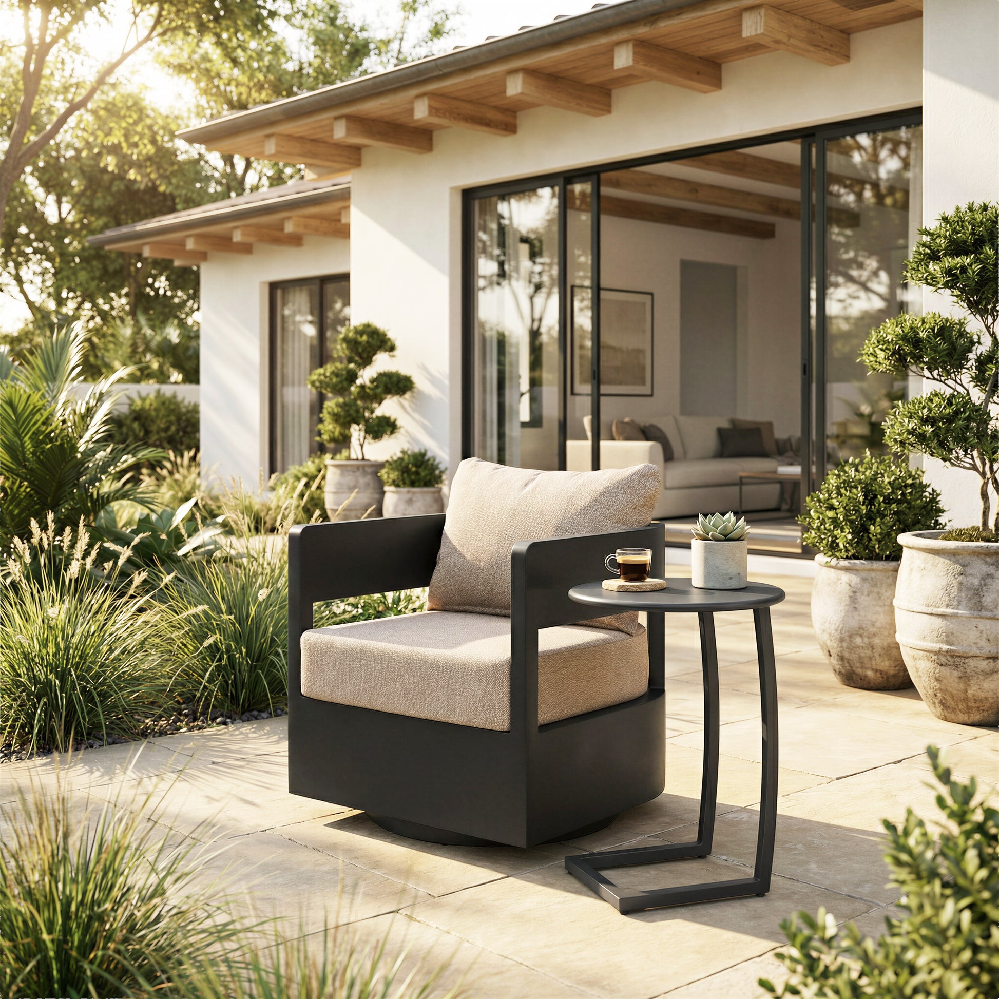Foret Swivel Chair Black - 8