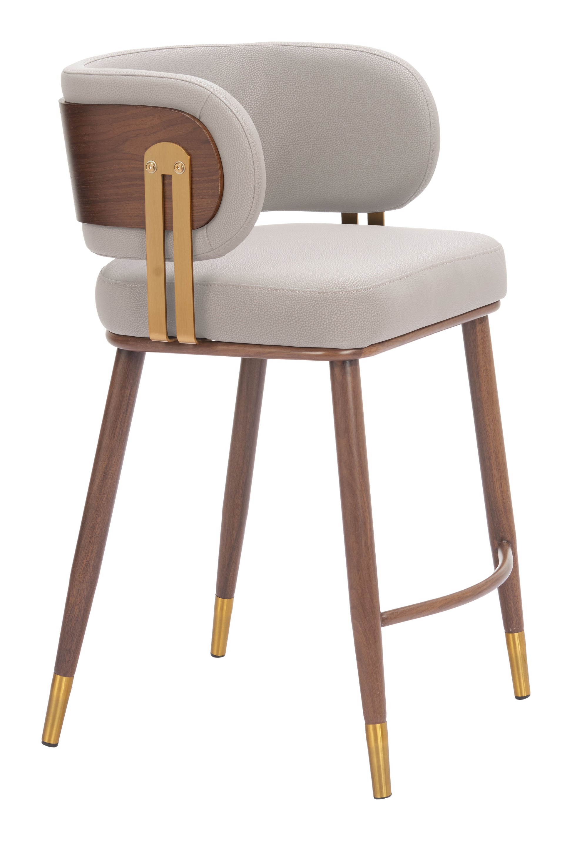 Brew Counter Stool Beige & Walnut